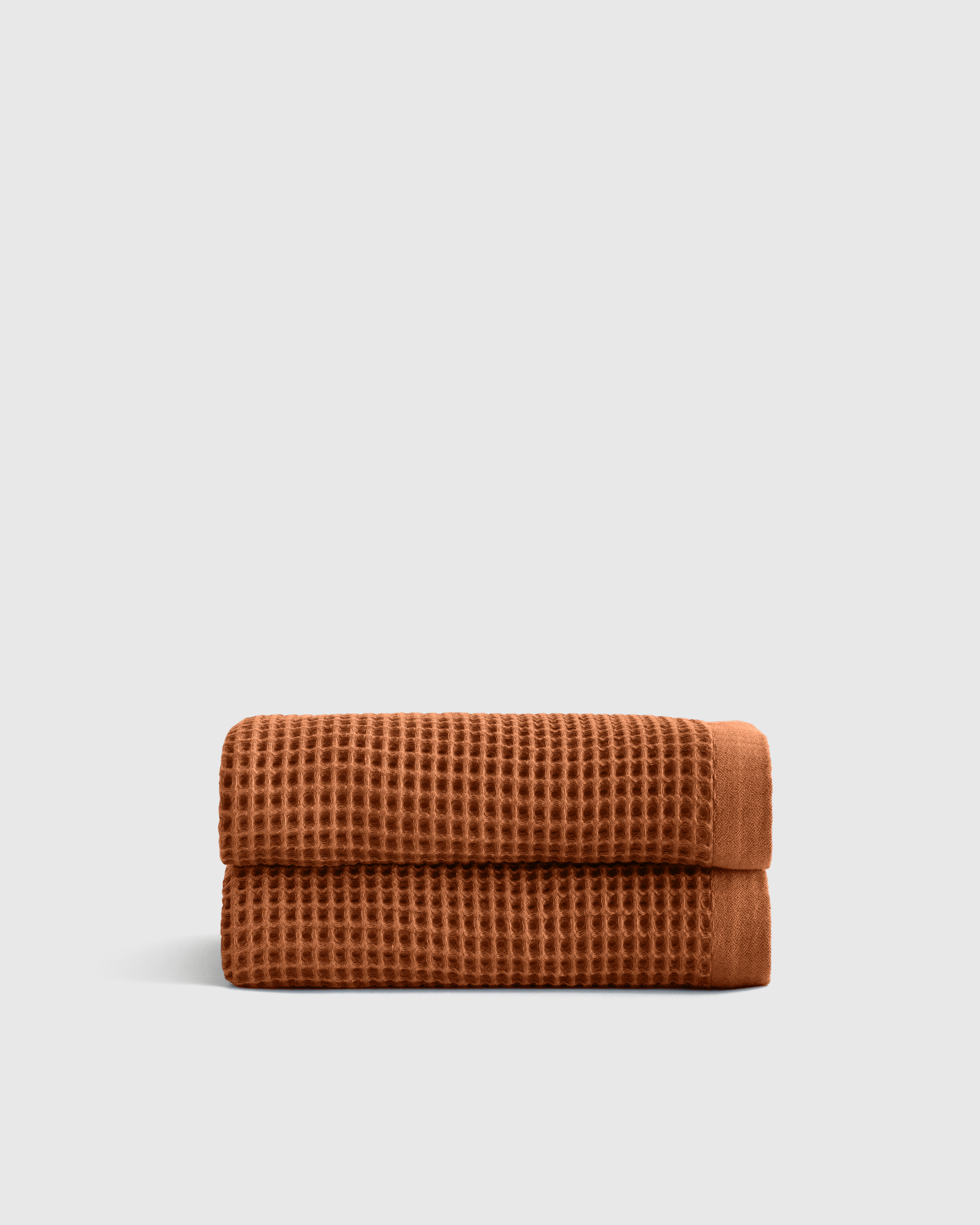 Organic Turkish Waffle Bath Towels (Set of 2) in Terracotta