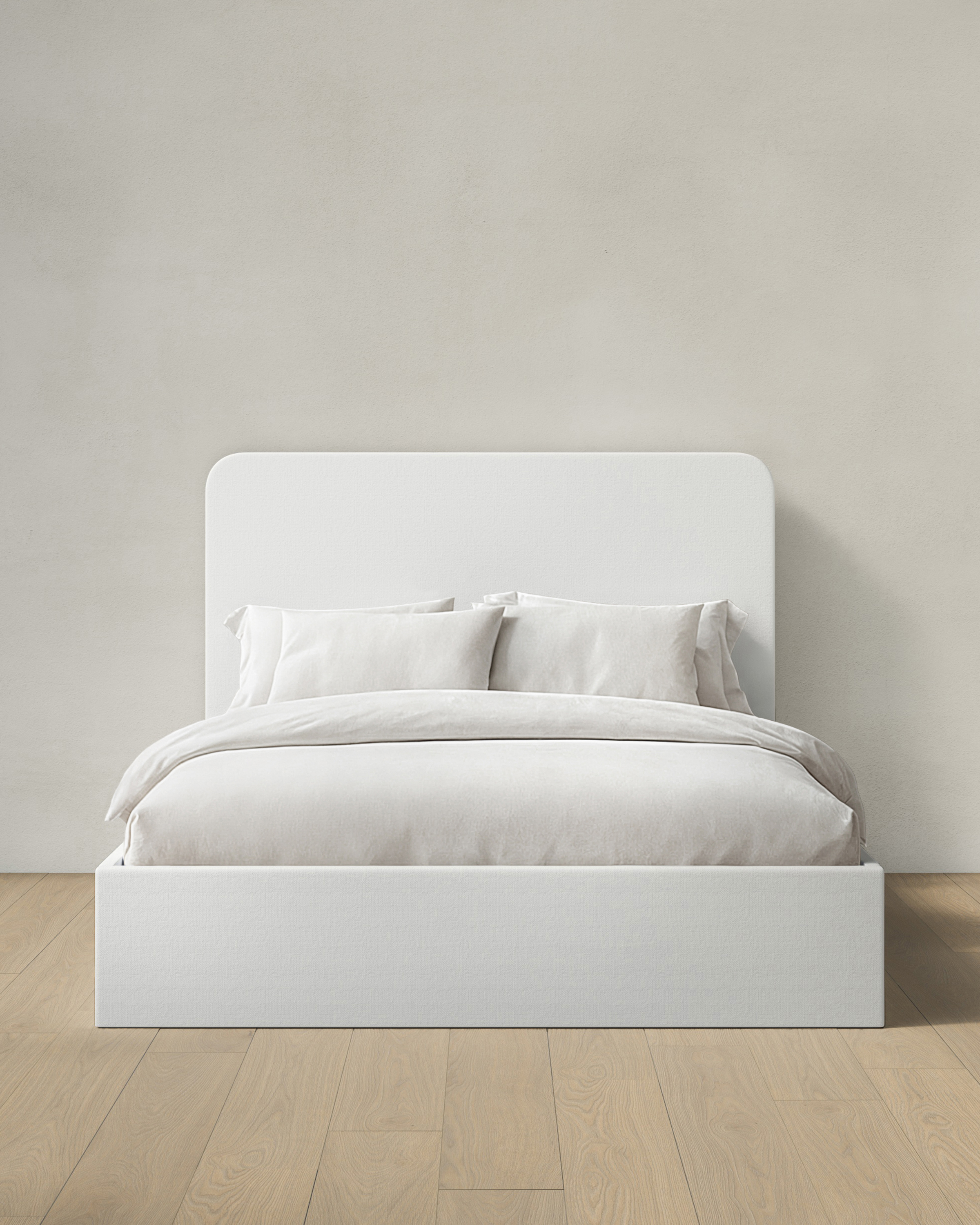 Linen Curved Bed - High Headboard
