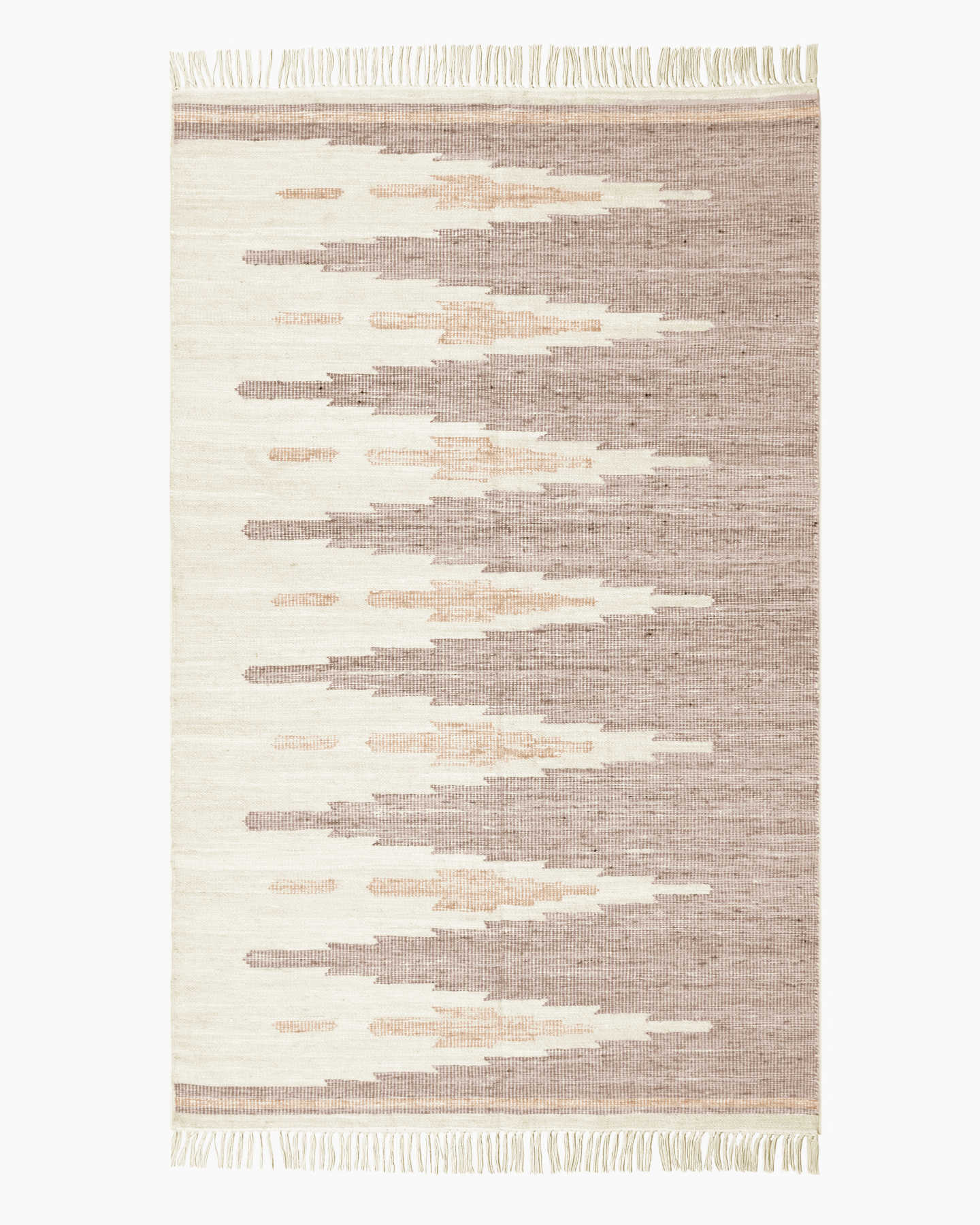 Tonal Peaks Wool Kilim Rug - Copper Multi