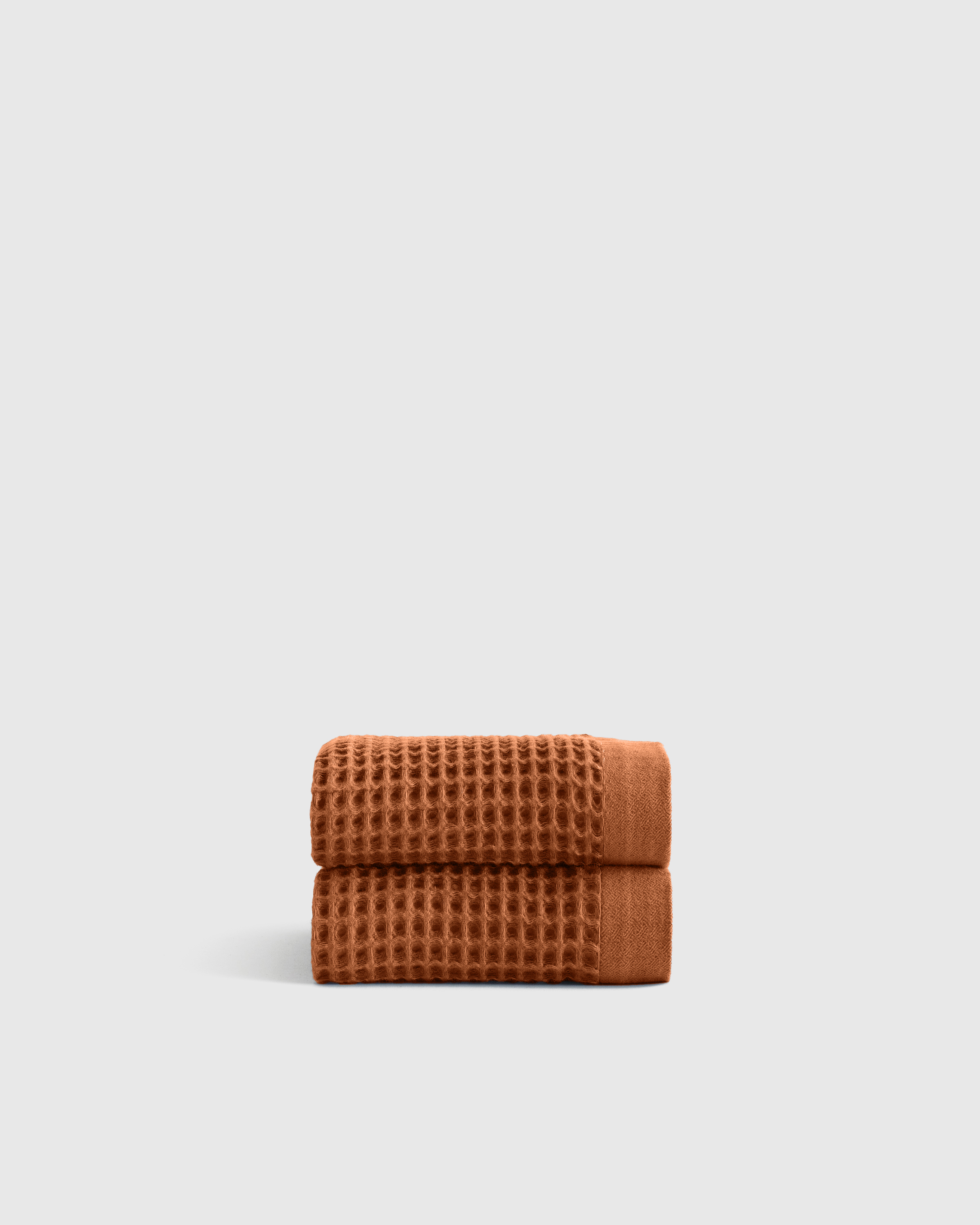 Quince Organic Turkish Waffle Hand Towels In Terracotta