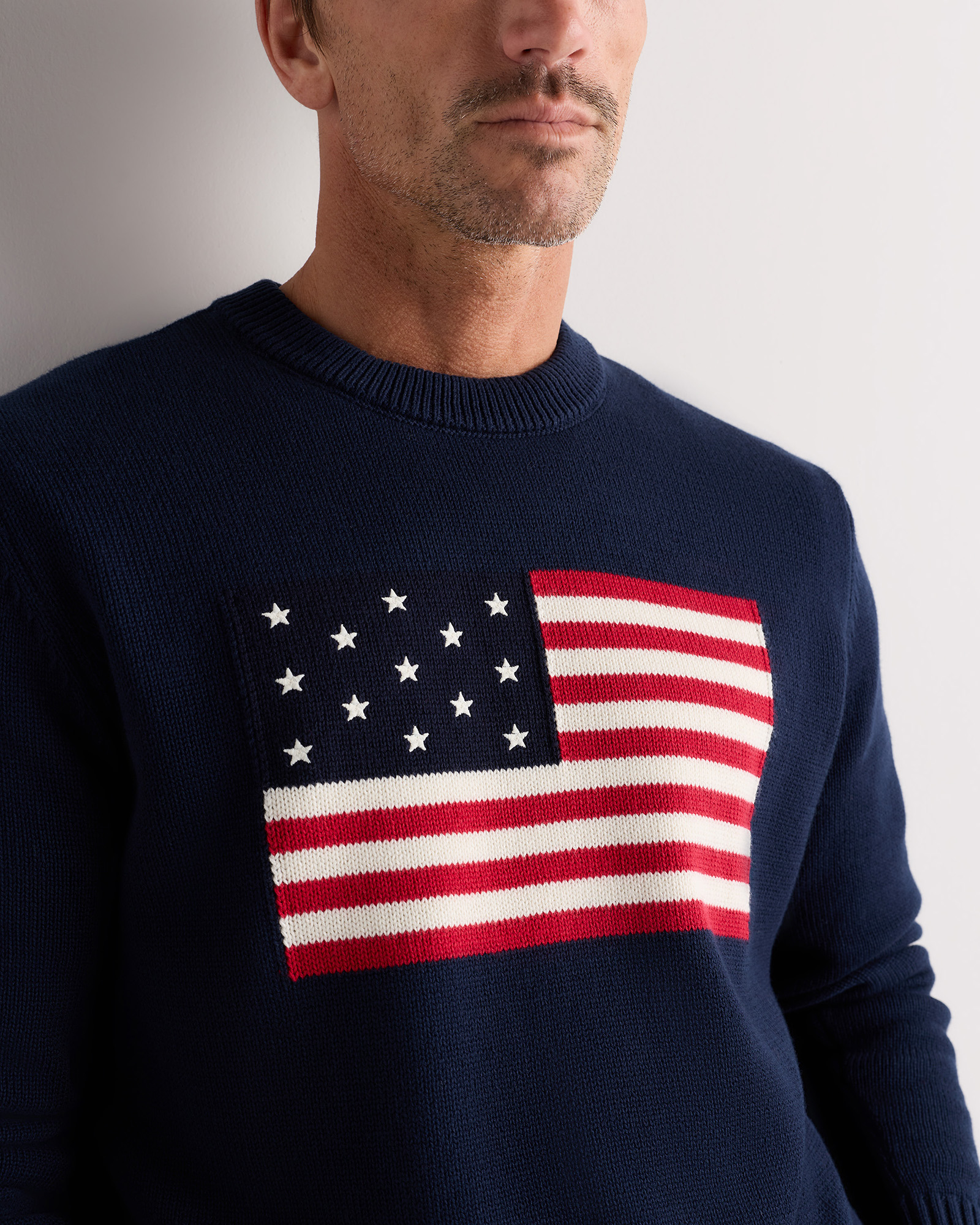 Men's 100% Organic Cotton Flag Sweater in Navy Flag