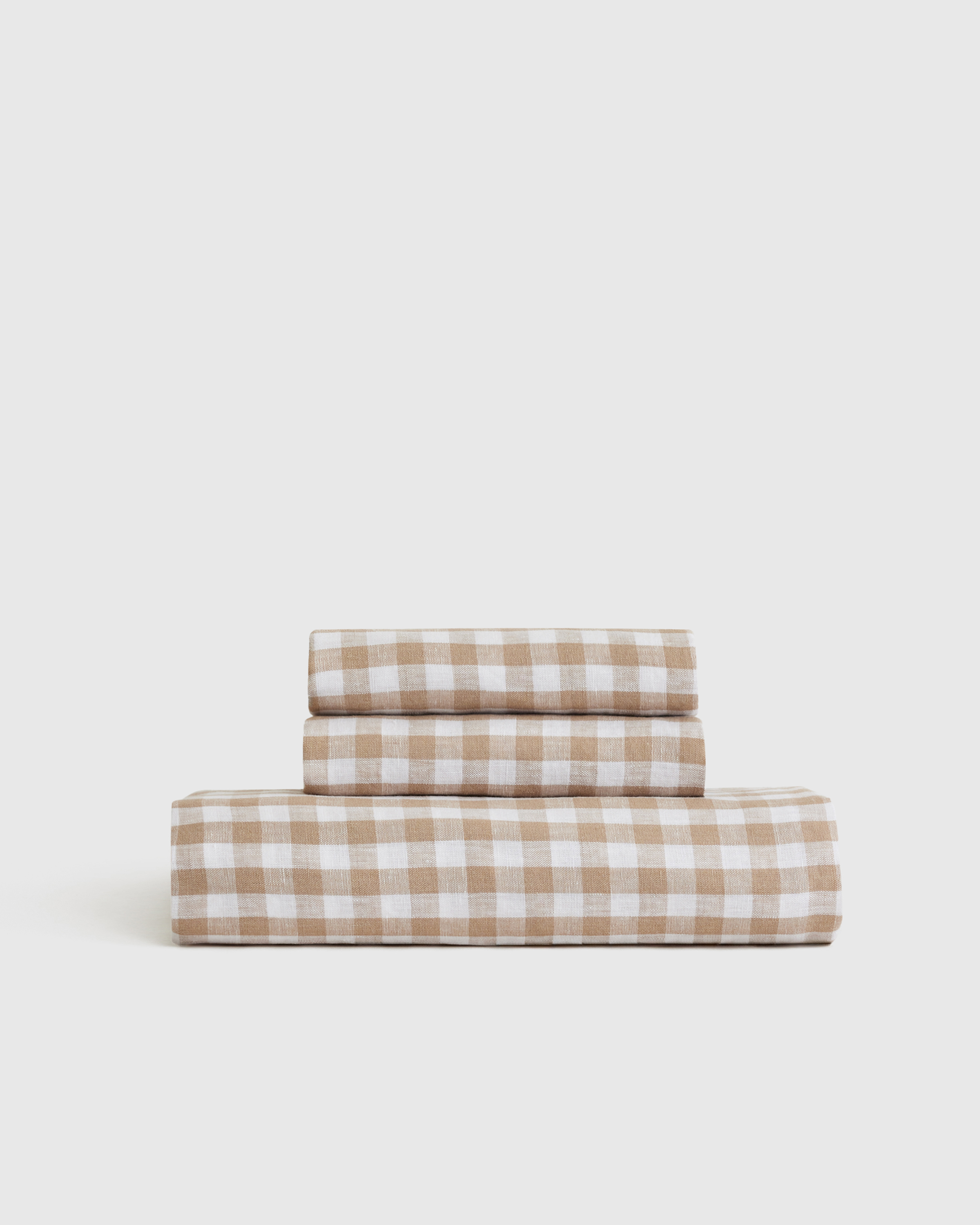 100% European Linen Gingham Fitted Sheet Set | Quince (Twin) by Quince