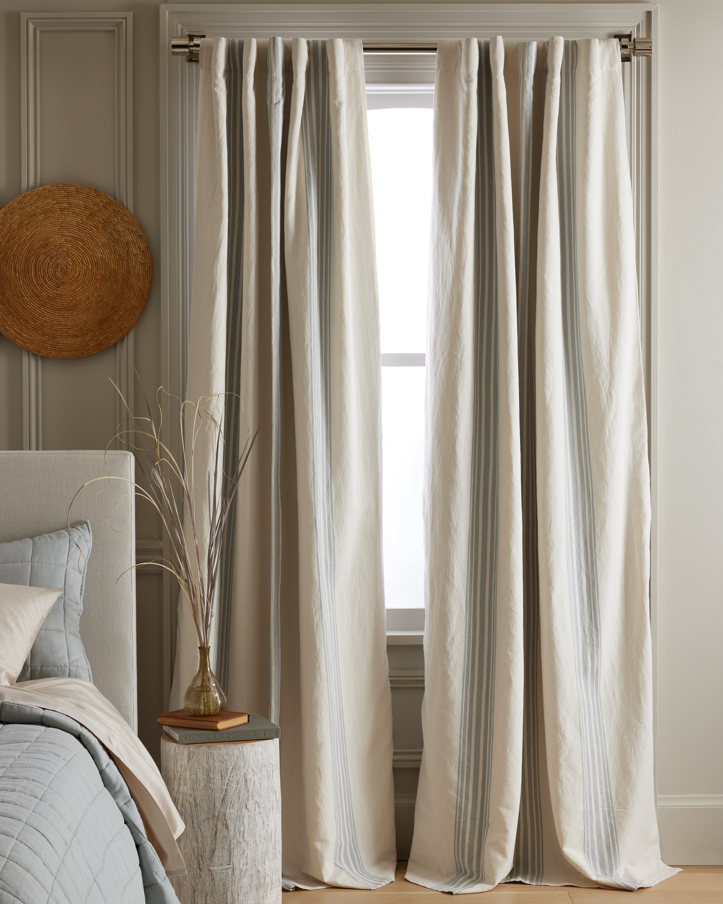 Coastal Stripe Linen/Cotton Blackout Curtain