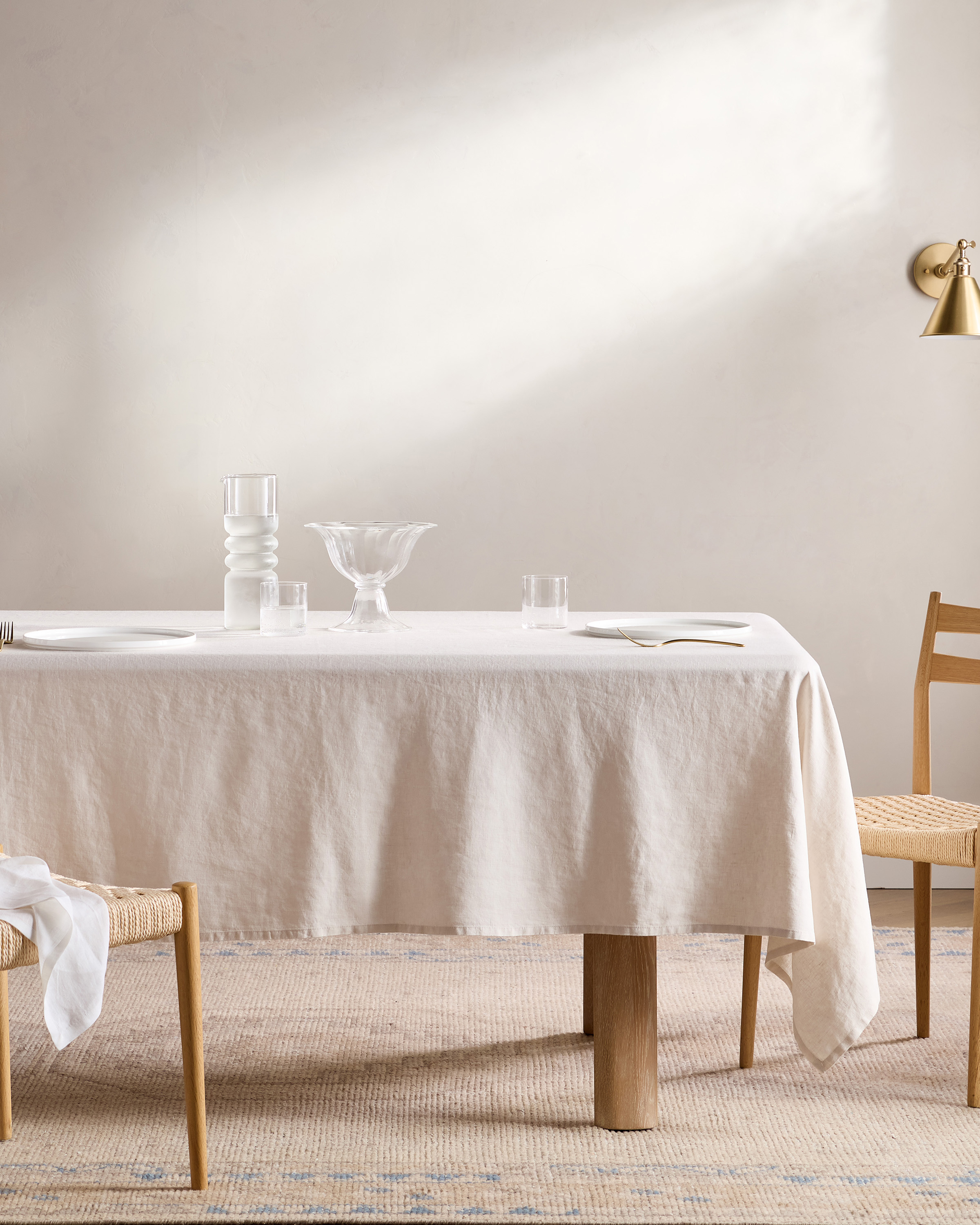 European Linen Tablecloth in Sand