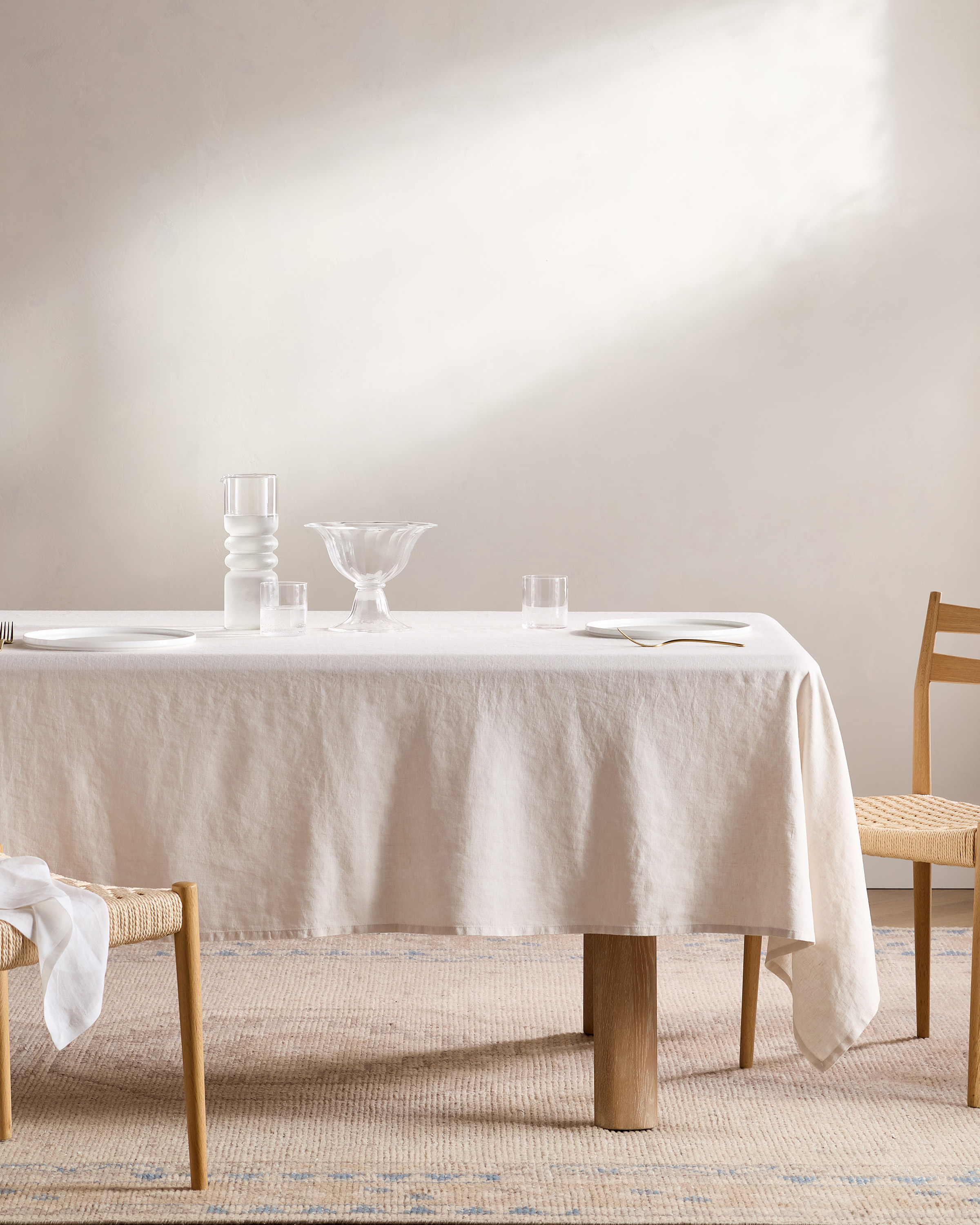 European Linen Tablecloth in Sand