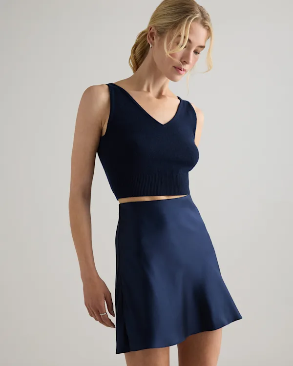100% Washable Silk Mini Skirt 