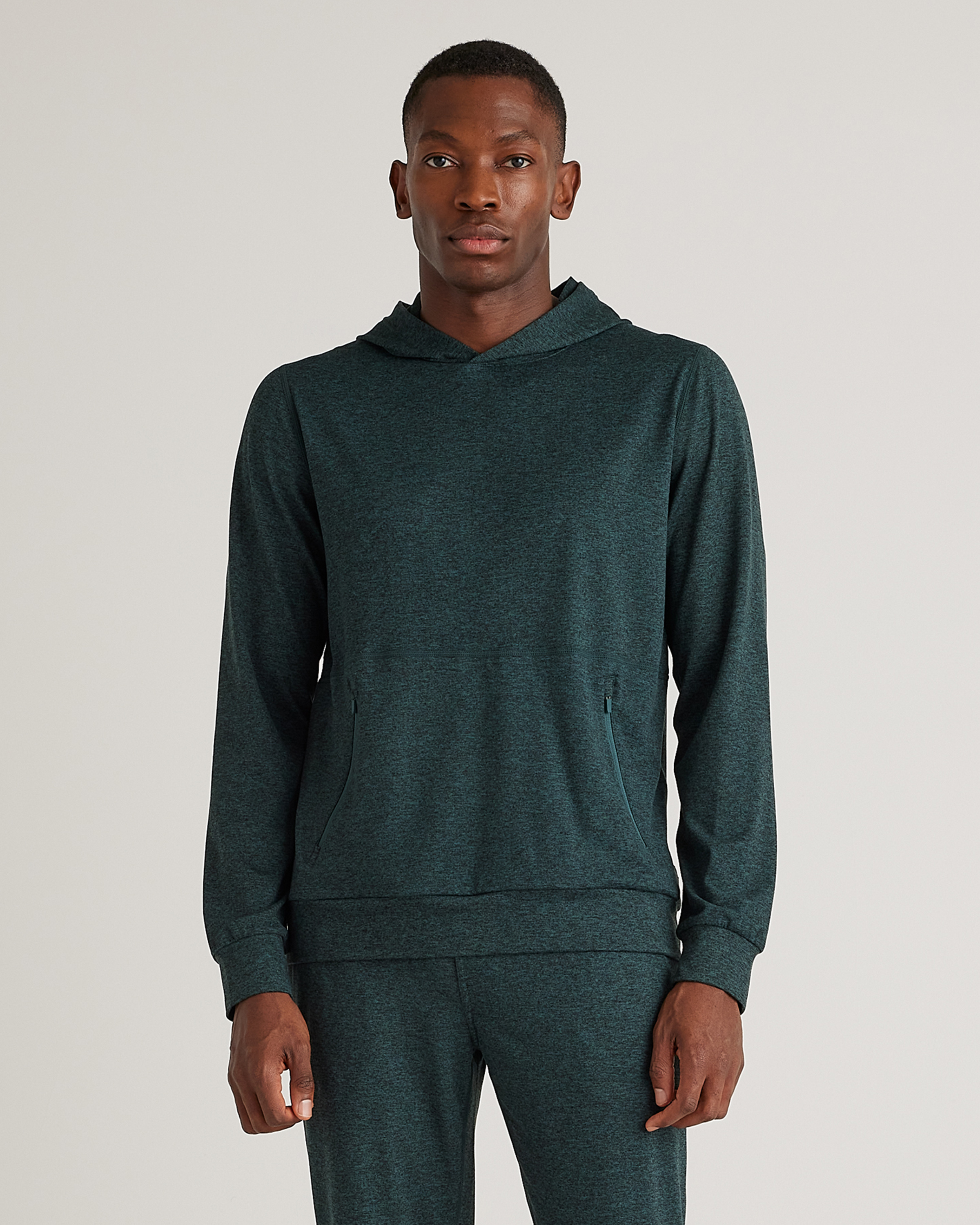 Shop Quince Men's Super Soft Performance Hoodie Pullover In Heather Green