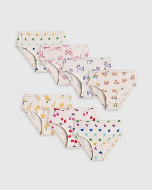 Girls 100% Organic Cotton Brief 7-Pack