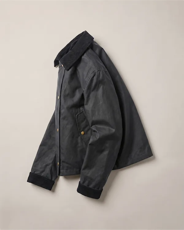 Organic Waxed Cotton Cropped Barn Jacket
