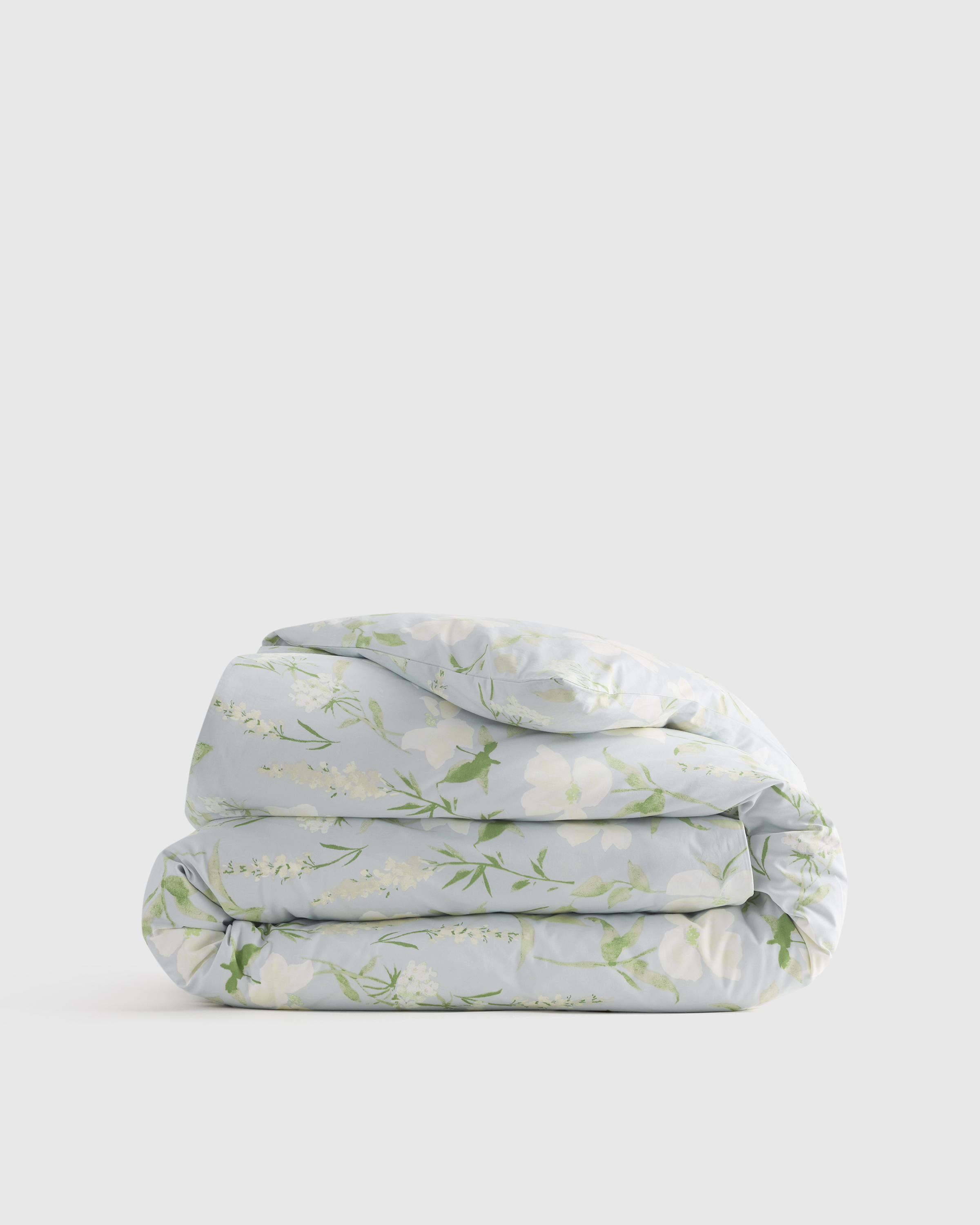 Organic Crisp Percale Floral Duvet Cover (Twin) by Quince