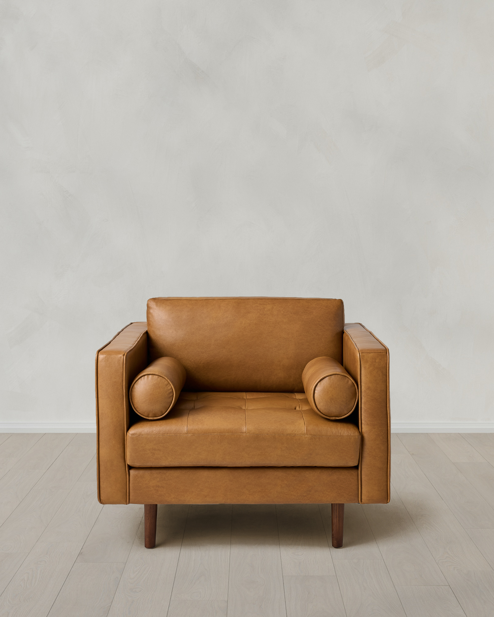 Italian Leather Midcentury Accent Chair