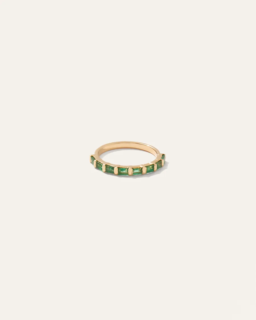 14K Gold Emerald Baguette Band 1