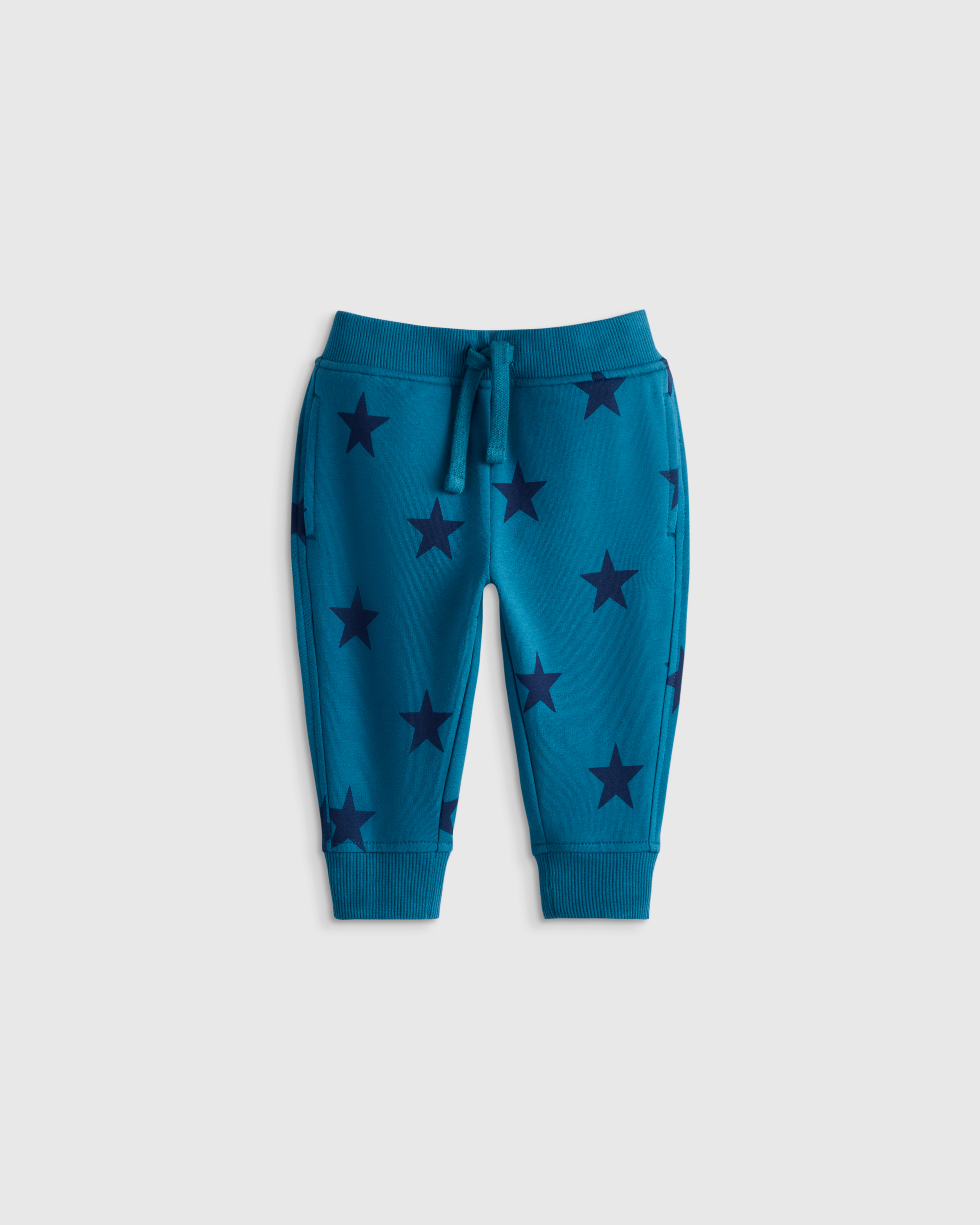 Organic Cotton French Terry Joggers in Blue Stars size 3-6 months