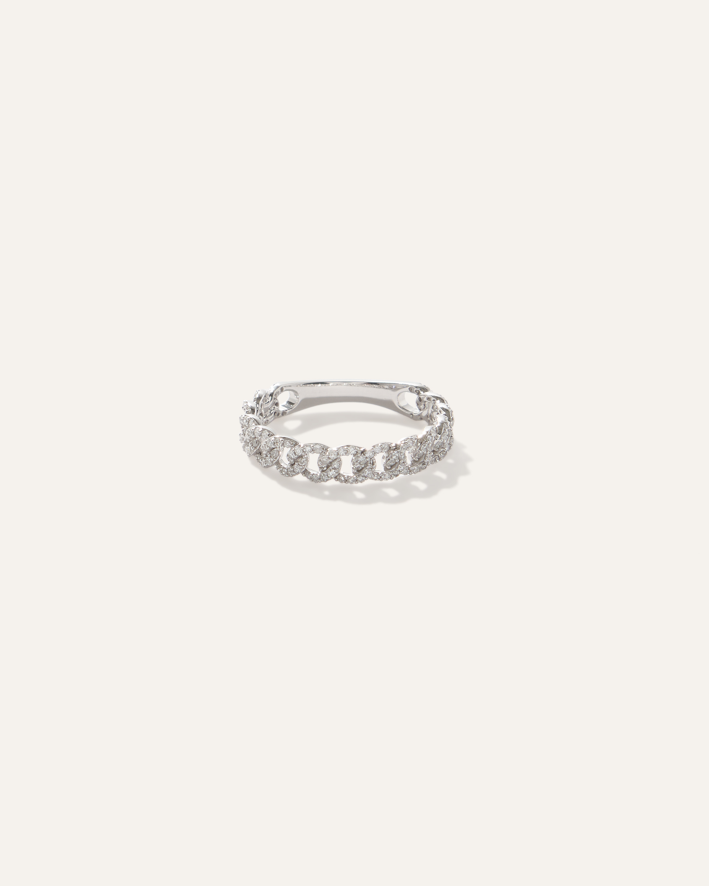 Quince Women's 14k Gold Diamond Chain Ring In White Gold