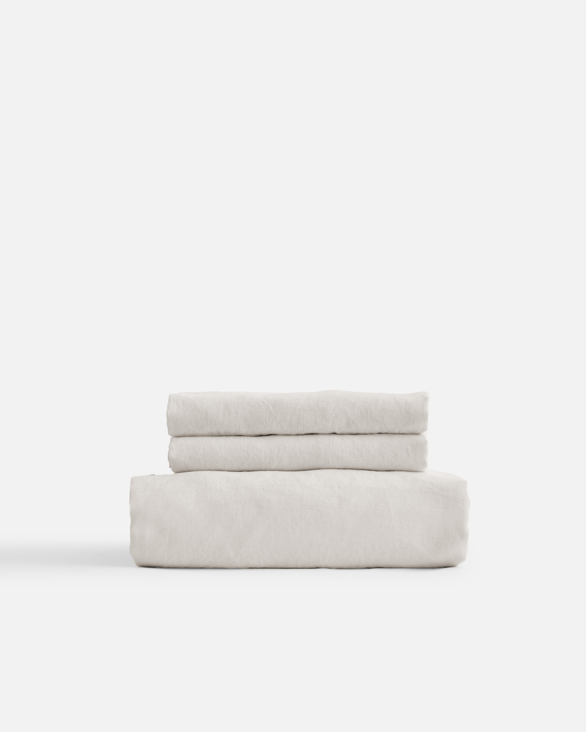 Quince European Linen Fitted Sheet Set In Sand