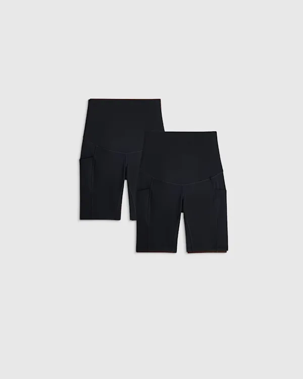 Ultra-Form Maternity Pocket Bike Short 9" (2-Pack)