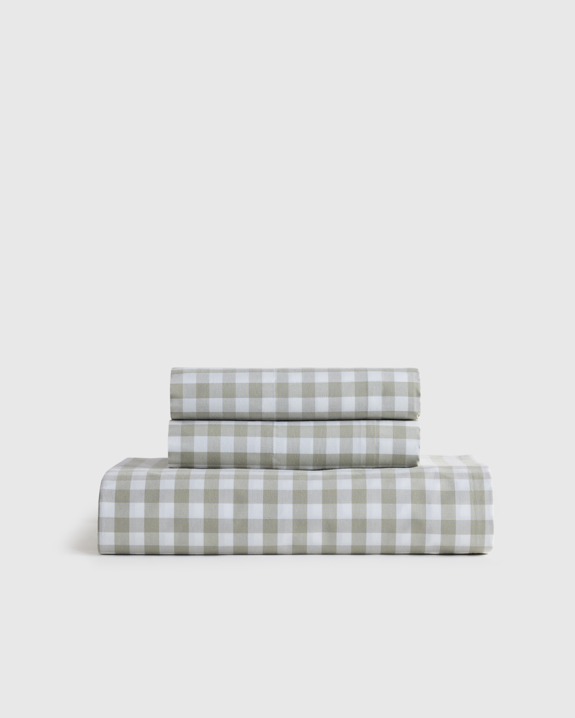 Organic Crisp Percale Gingham Fitted Sheet Set | Quince (Twin) by Quince