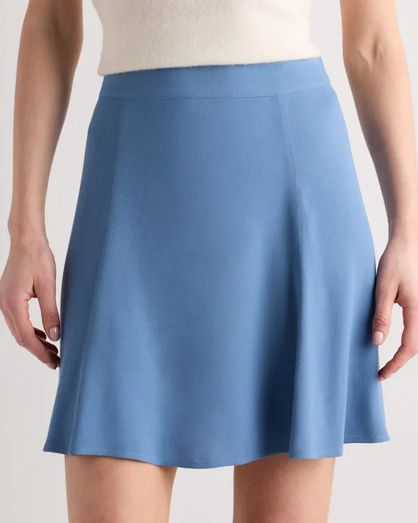 Lightweight Crepe A-Line Mini Skirt