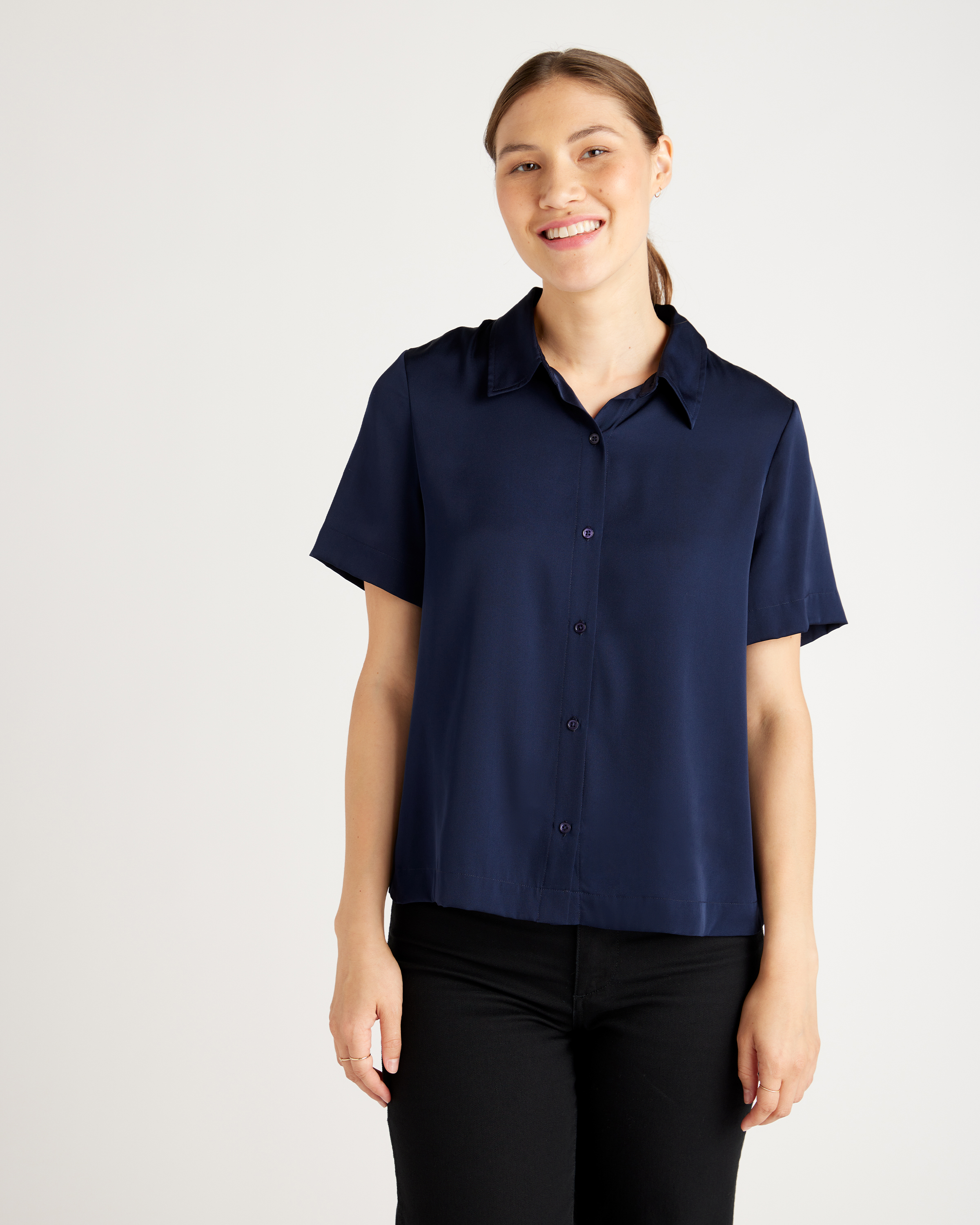 silk short sleeve blouses for ladies