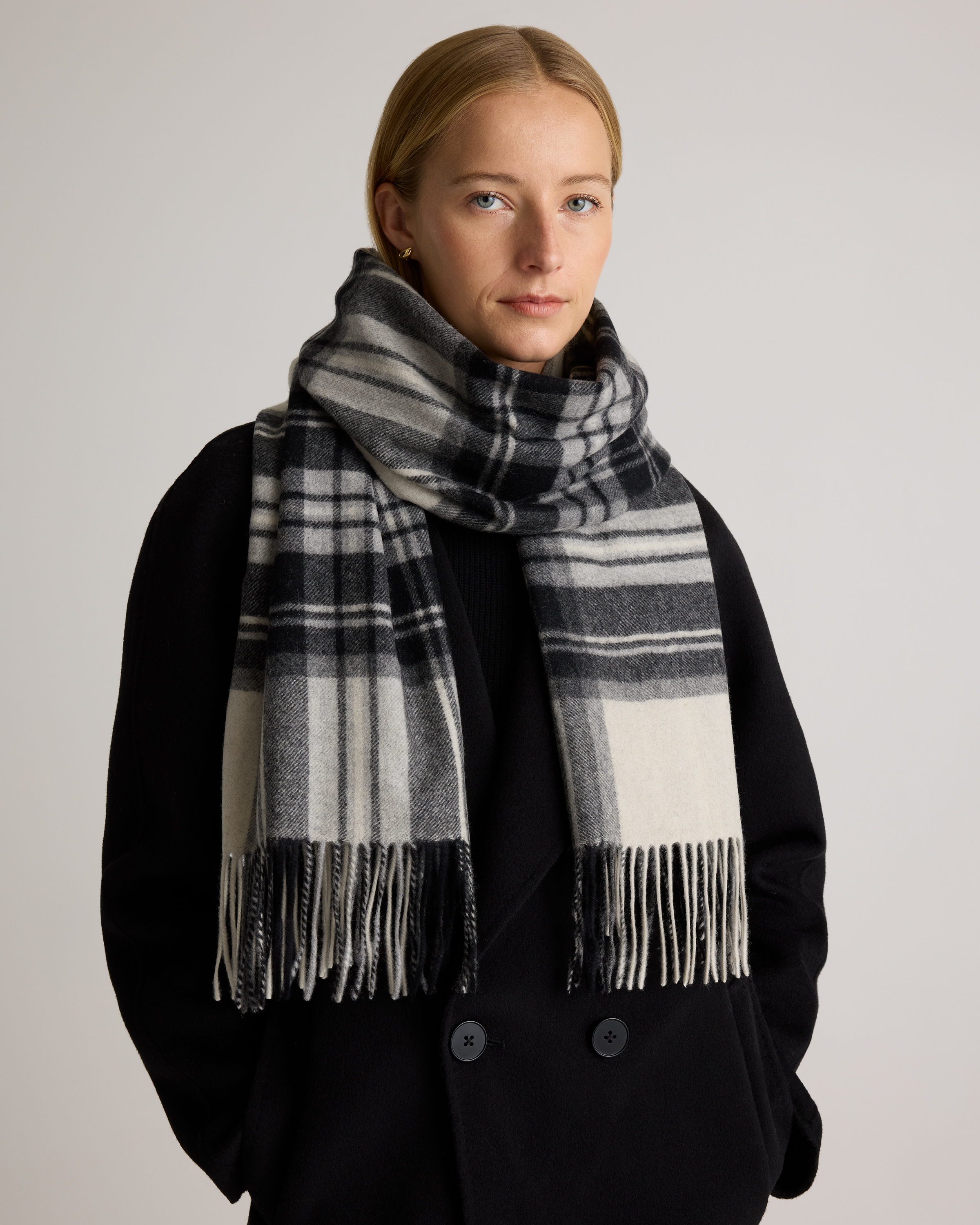 Mongolian Cashmere Tartan Scarf