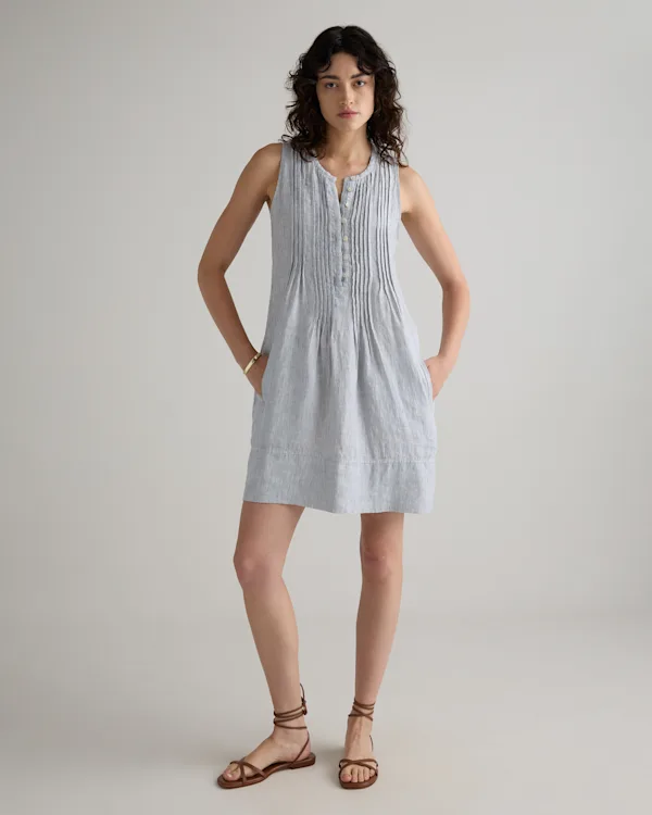 100% European Linen Sleeveless Swing Dress