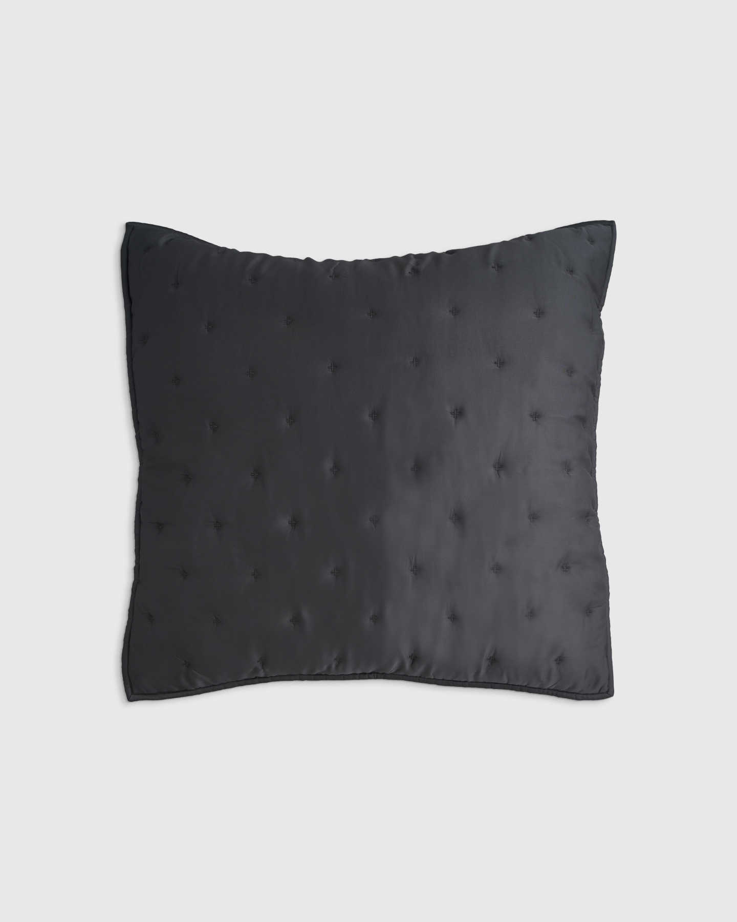 Organic Bamboo Lyocell Quilted Euro Sham - Charcoal