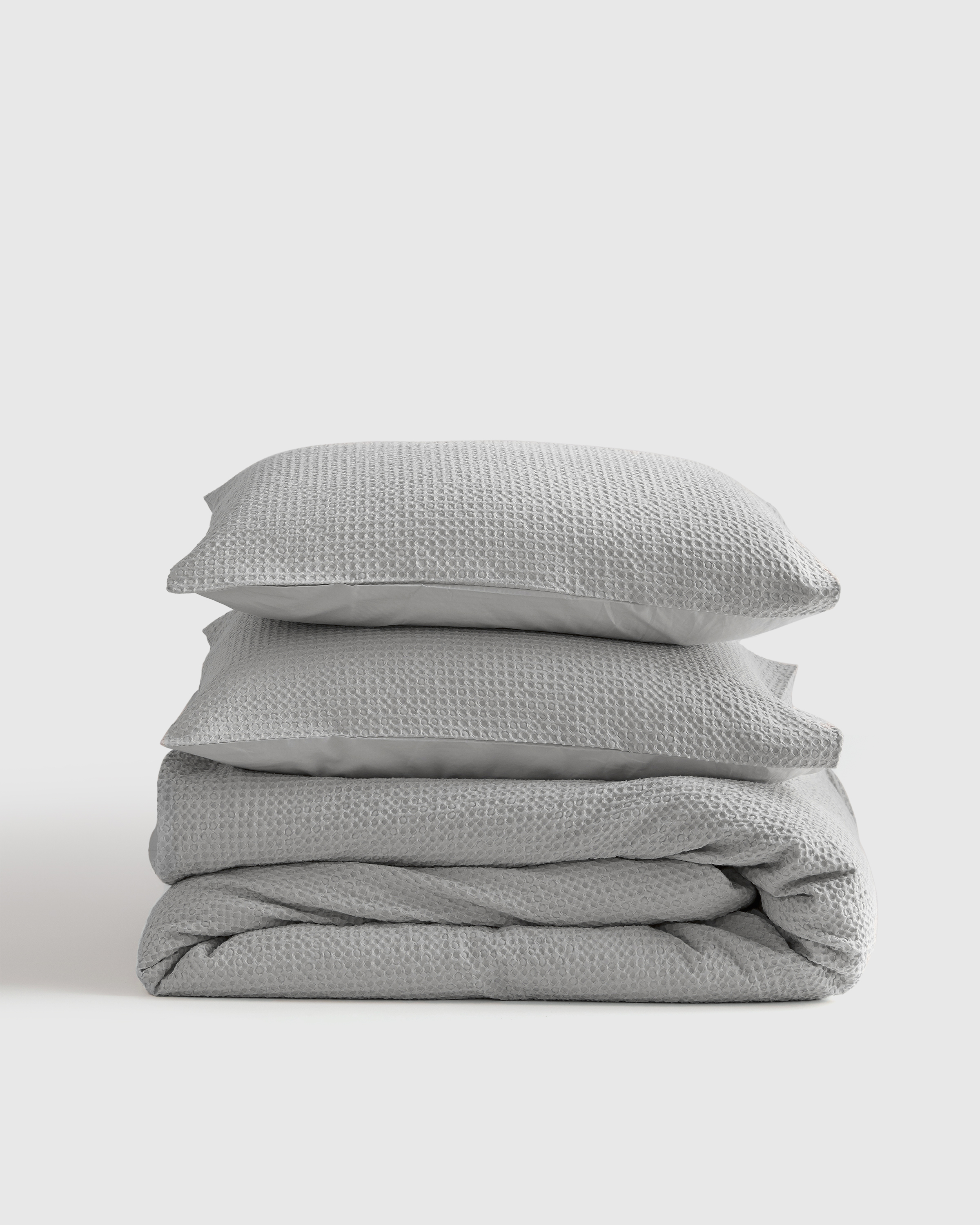KING OLIVE Organic Luxe Waffle Duvet Cover Set in Olive