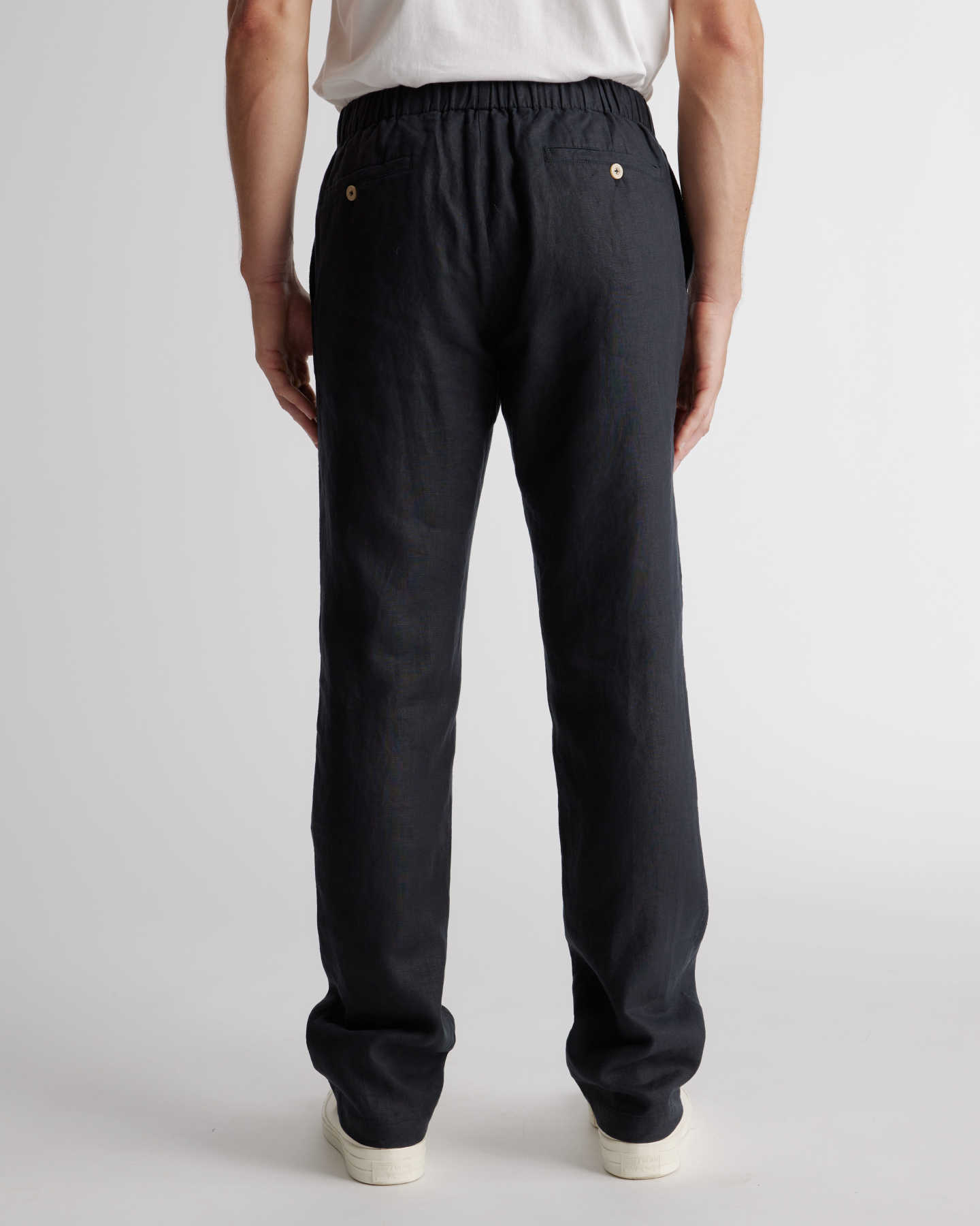100% European Linen Pants - Black - 6 - Thumbnail
