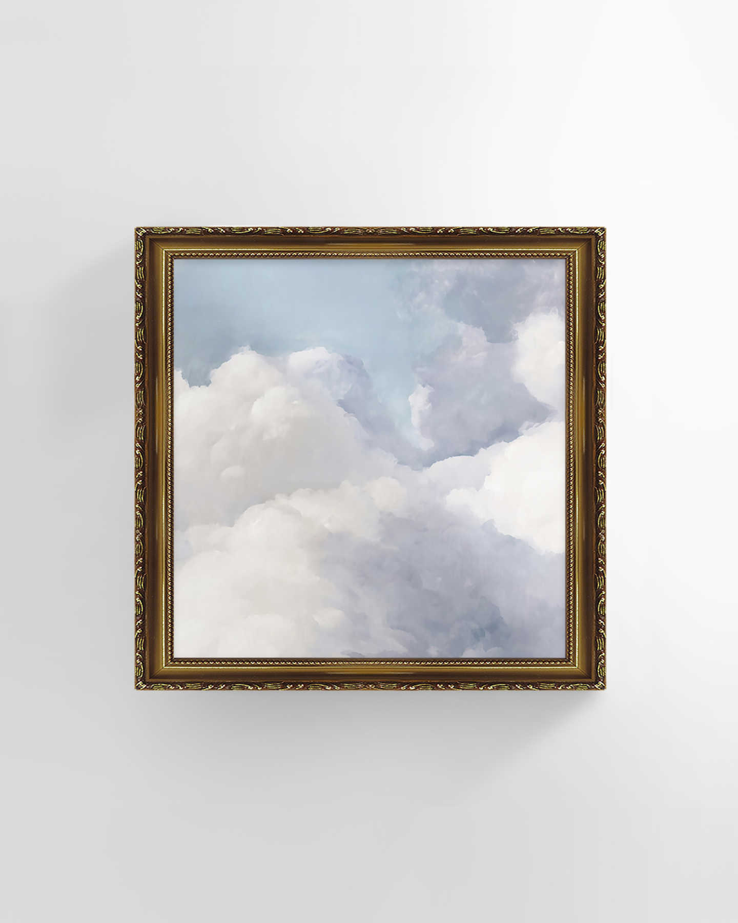 Cotton Sky Clouds No. 1 Wall Art - Ornate Bronze Wood Frame