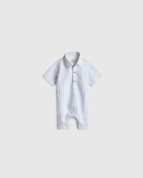 100% Linen Button Front Romper