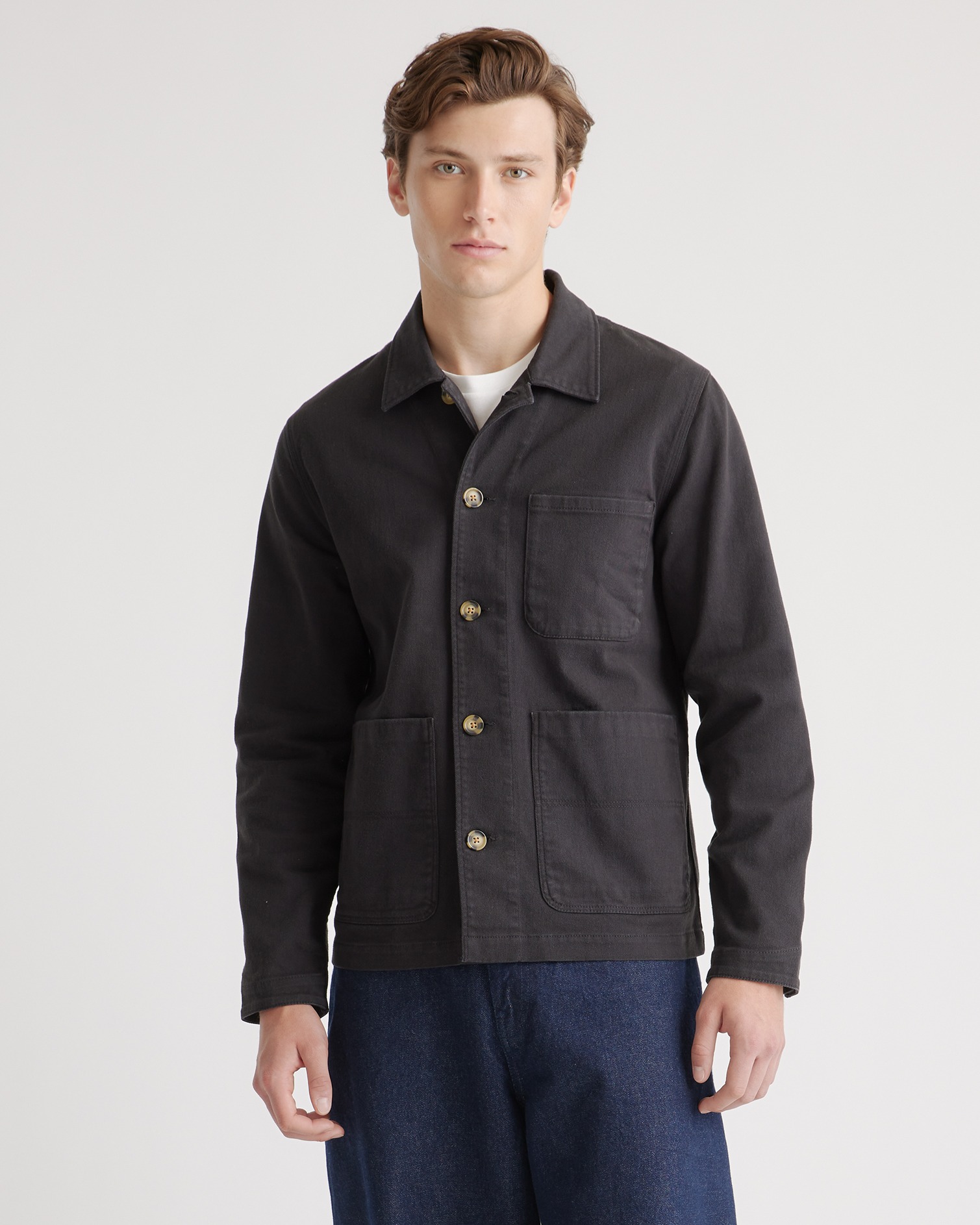 Organic Stretch Chore Jacket in Navy