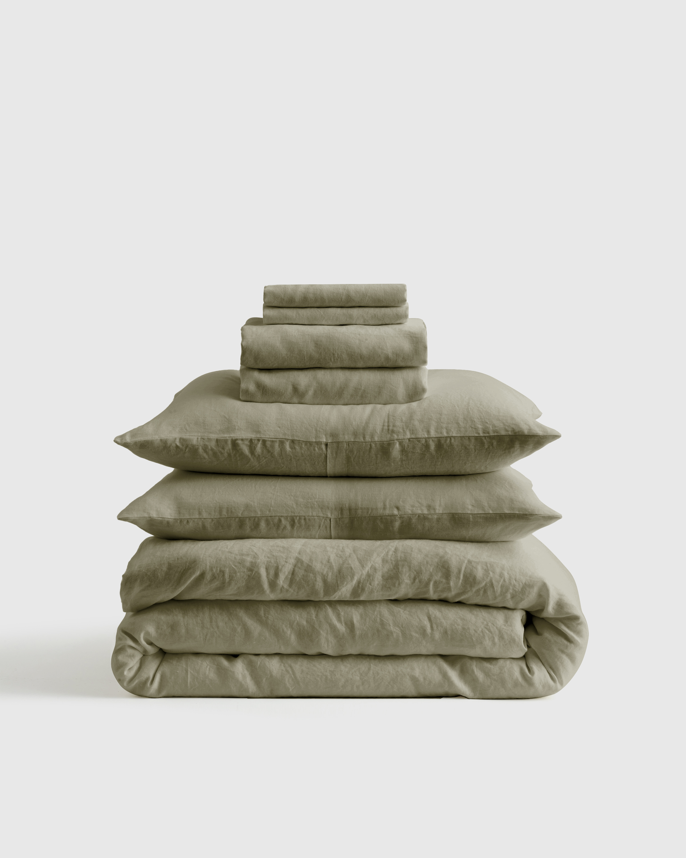european linen deluxe bedding bundle, cal king, willowleaf