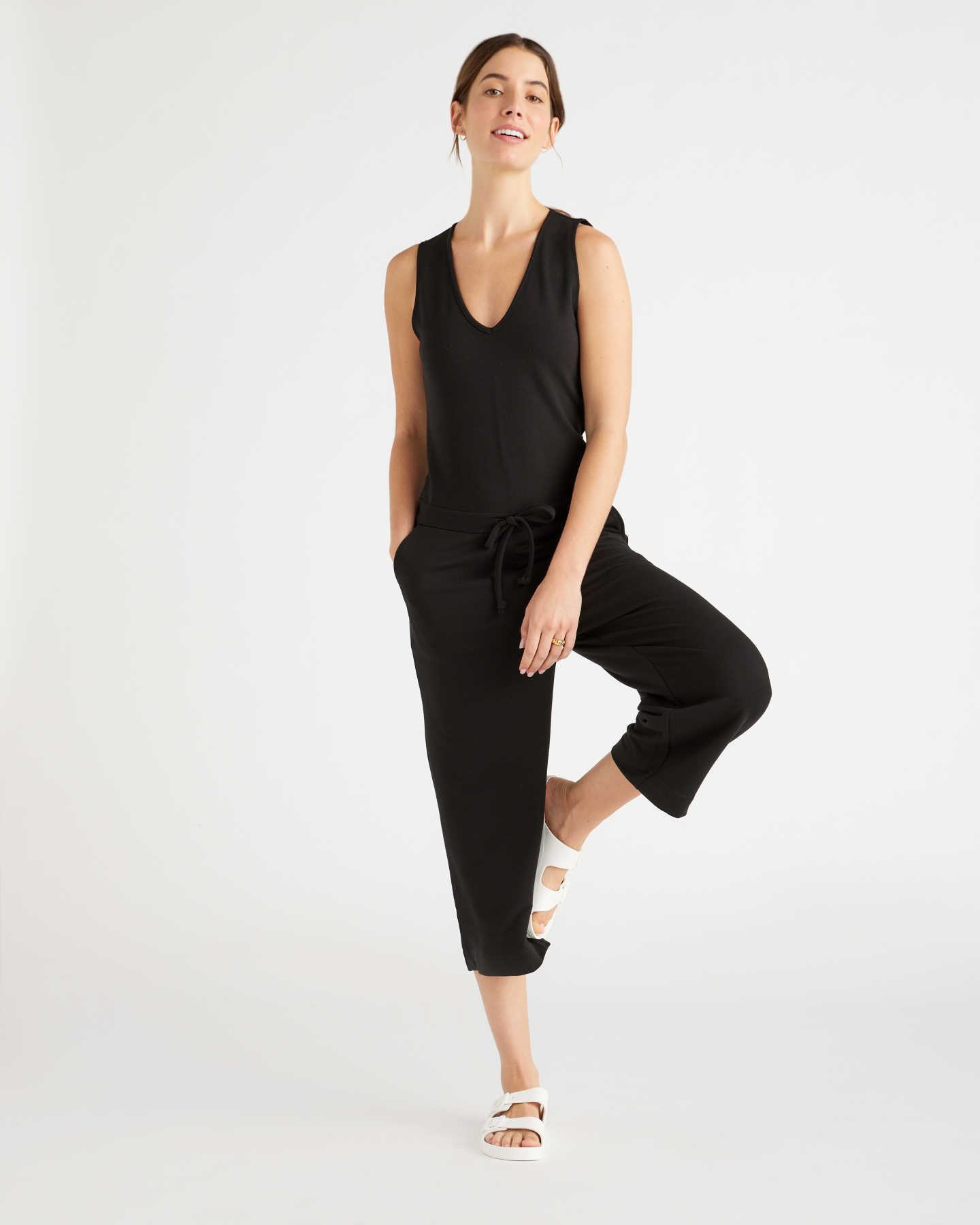 French Terry Modal Jumpsuit - Black