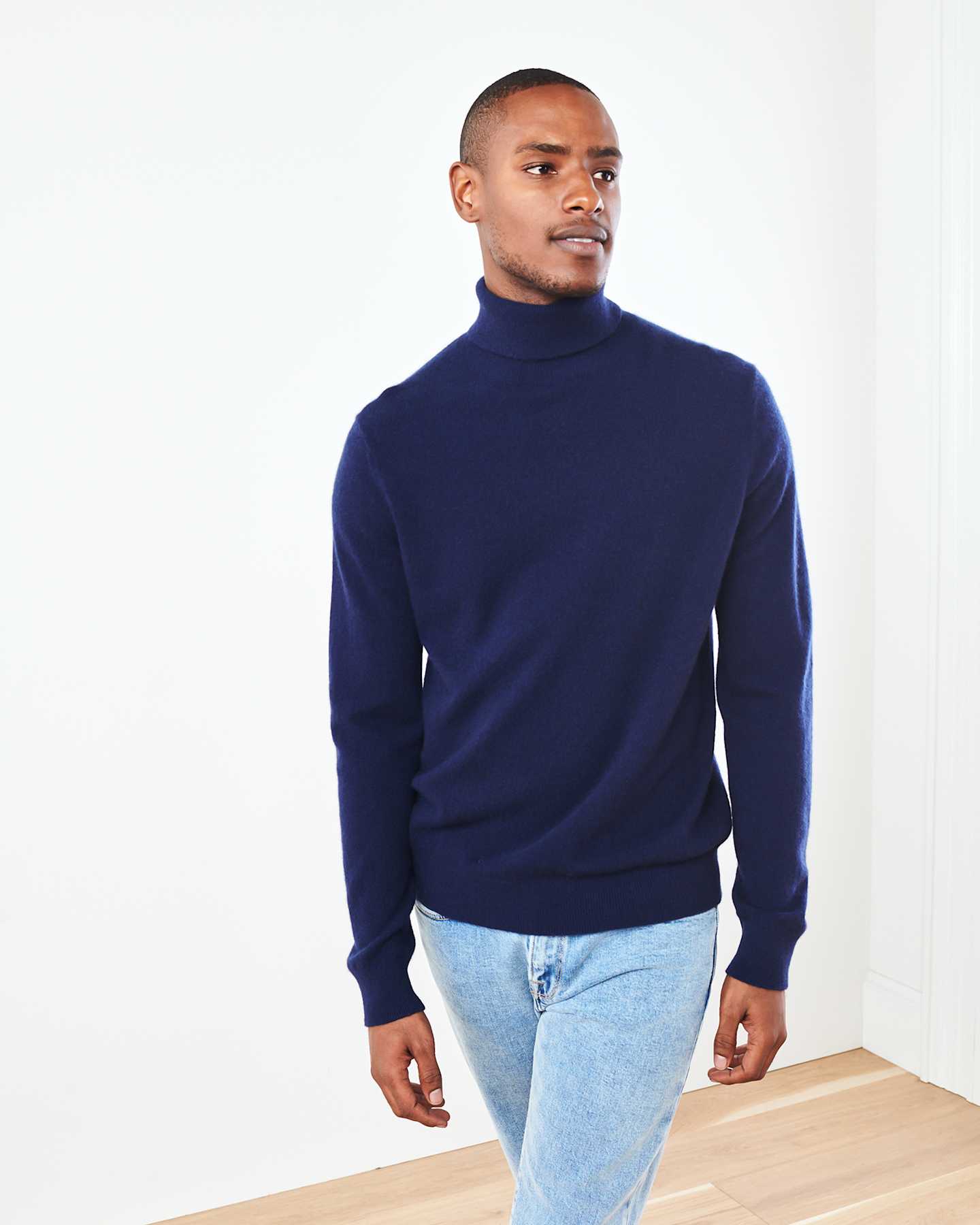 gray turtleneck sweater men
