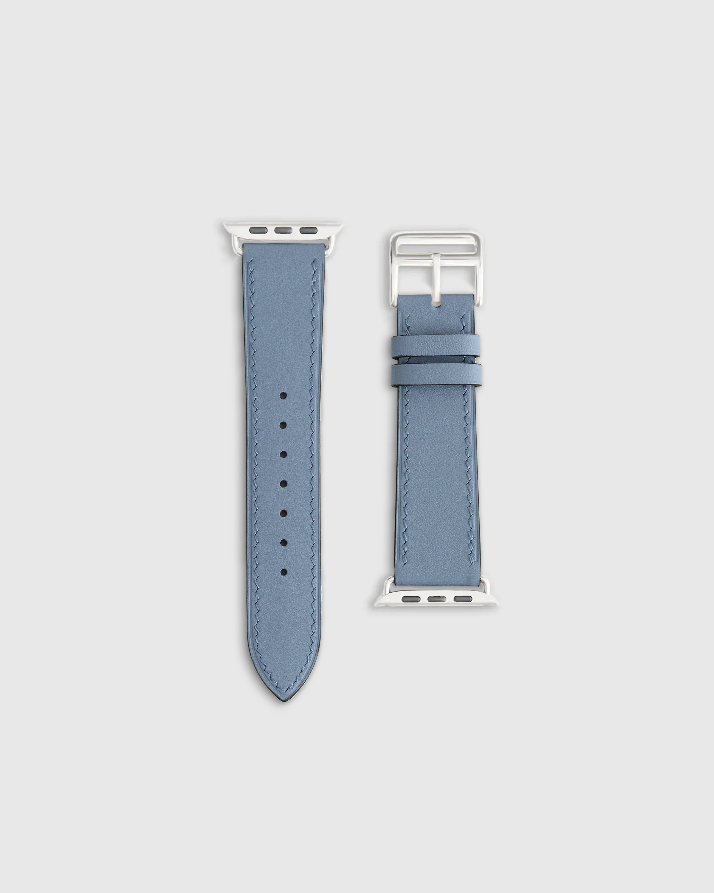 Quince Leather Apple Watch Band In Steel Blue
