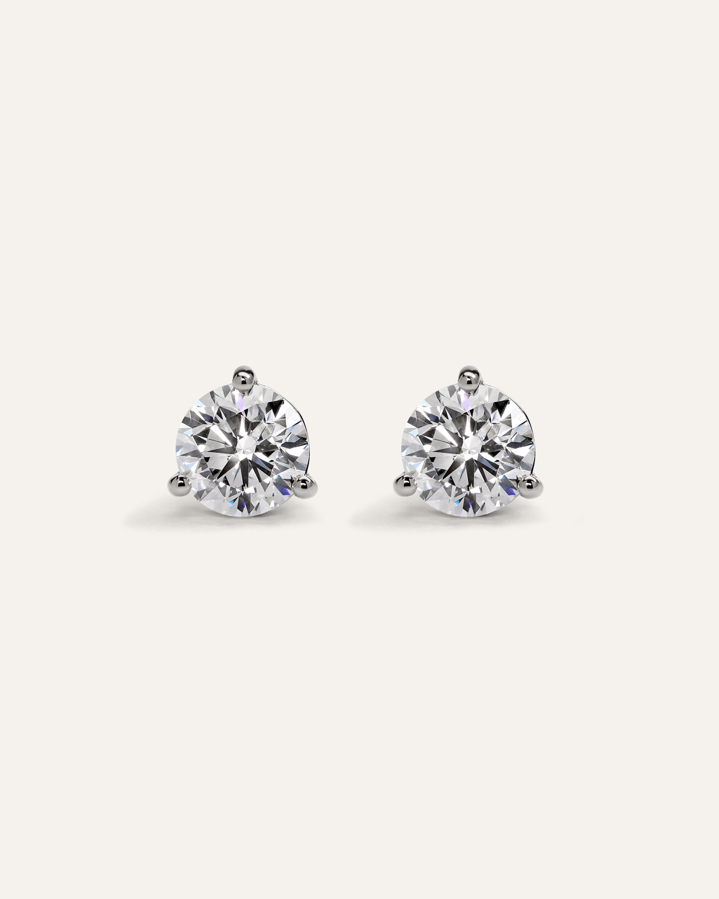14K Gold Lab Grown Diamond Martini Studs - 3ctw