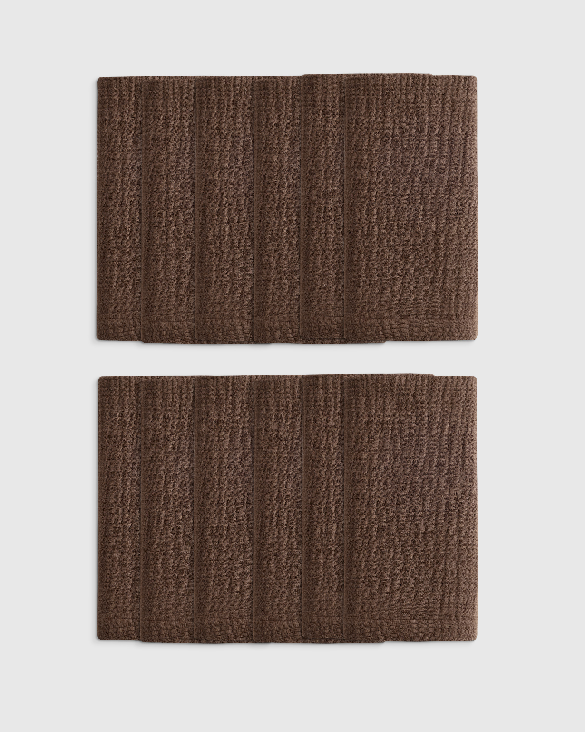 Organic Airy Gauze Napkins (Set of 12) - Chocolate