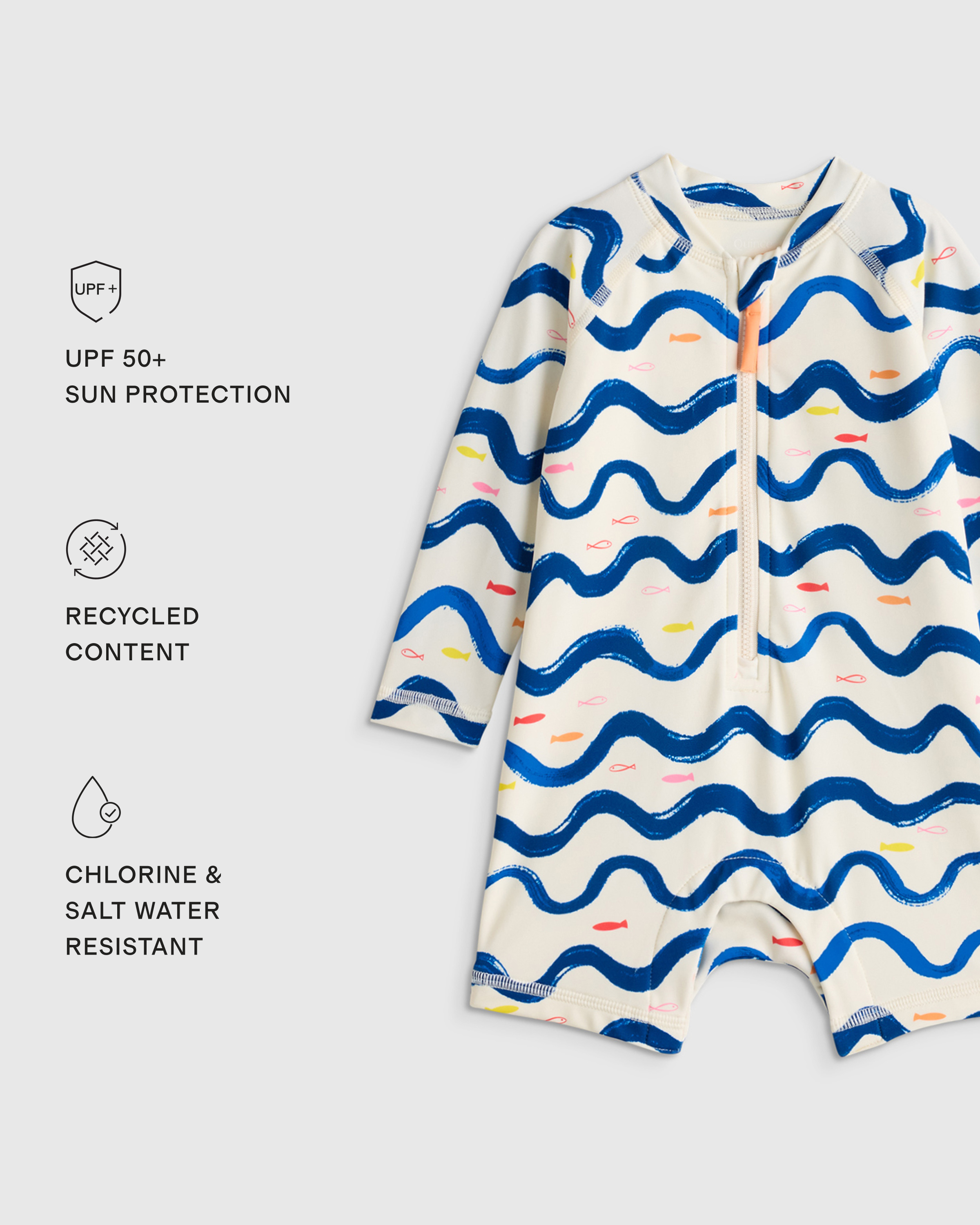 Long Sleeve Zip-Up Rash Guard One-Piece - Baby - thumbnail 8