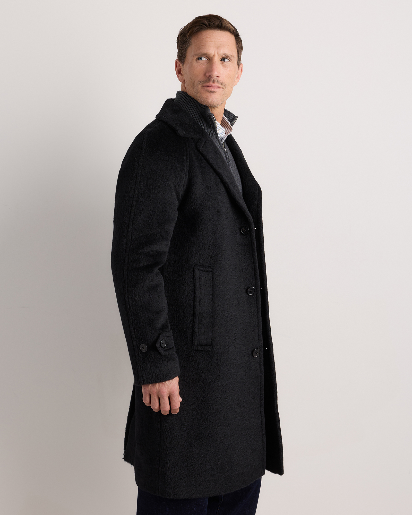 Alpaca-Wool Overcoat