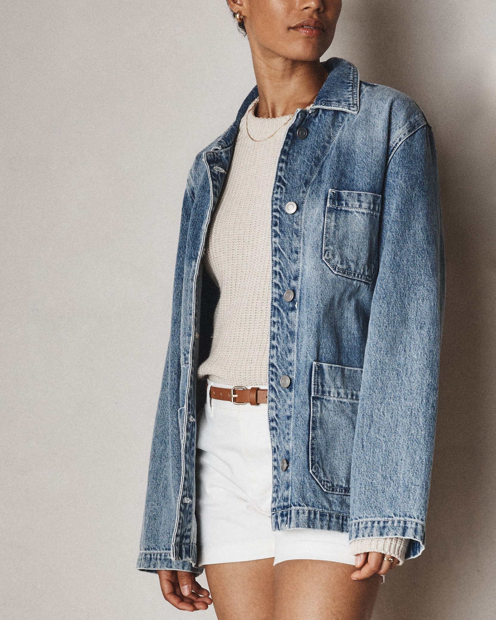 100% Organic Cotton Denim Chore Jacket - thumbnail 4