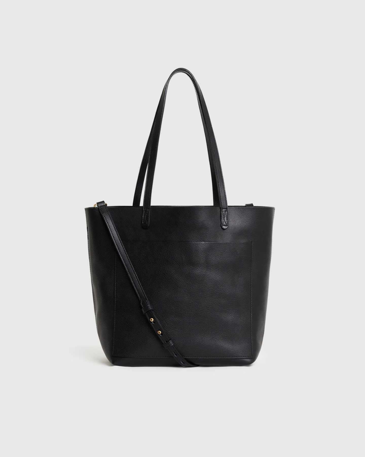 Italian Veg Tanned Porter Tote - Black