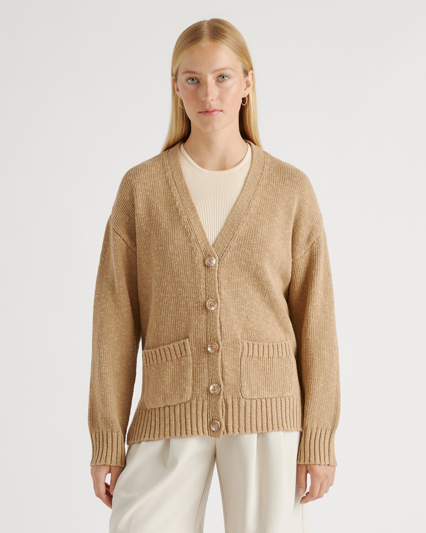 Cotton Linen Relaxed Cardigan
