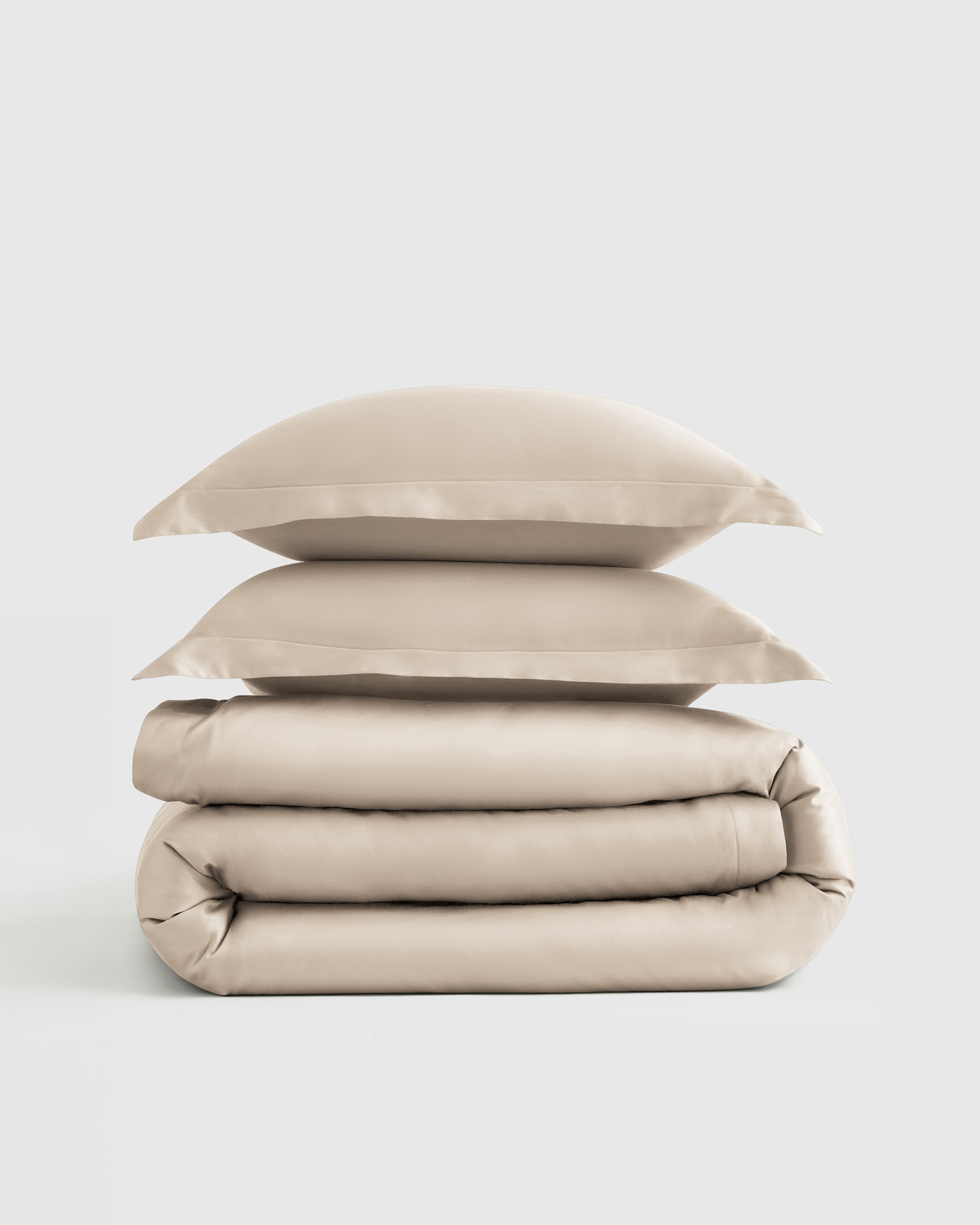 Signature Giza Cotton Sateen Duvet Cover Set - King - Sand