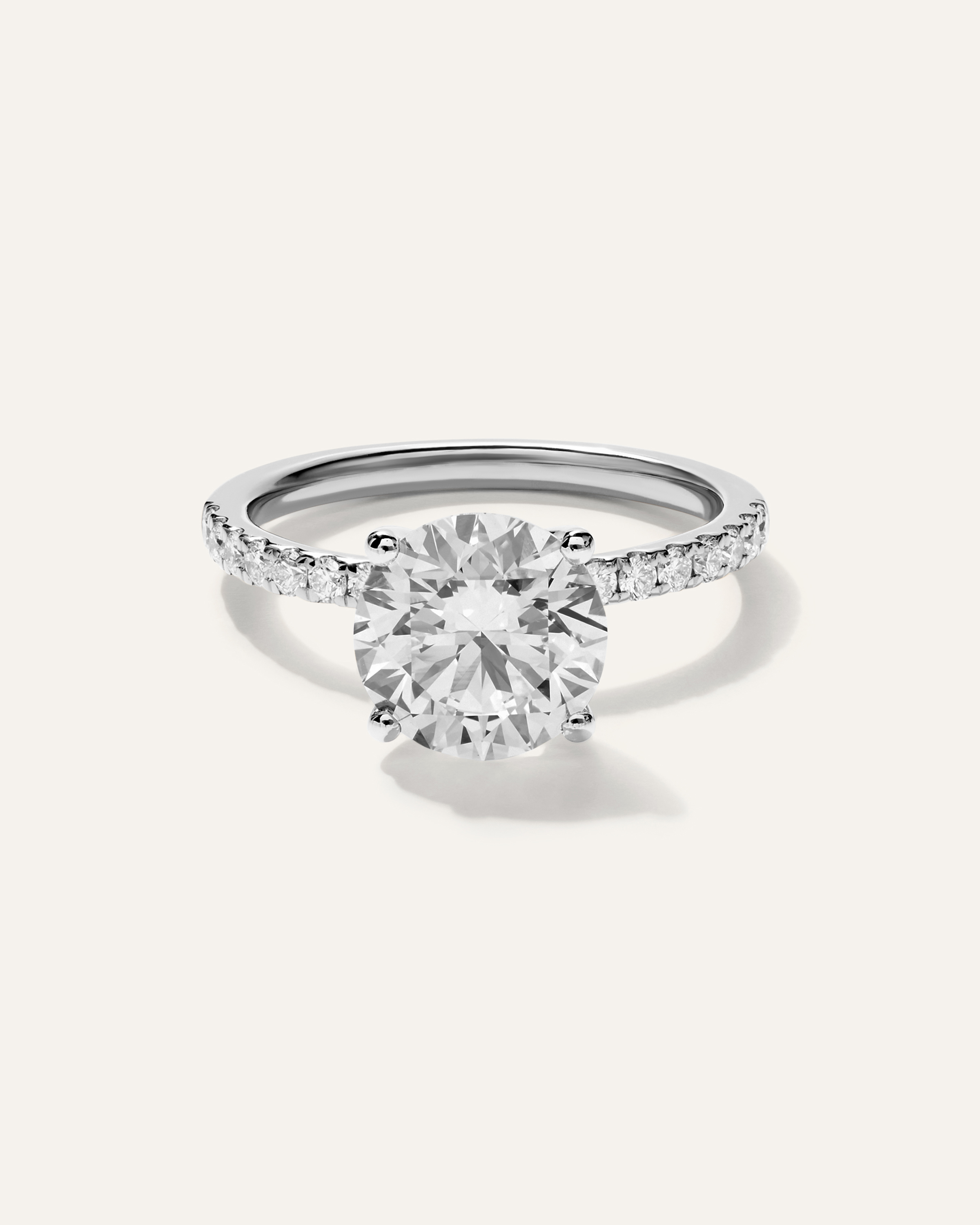 Lab Grown Diamond Round Petite Pave Engagement Ring - 2.5ct