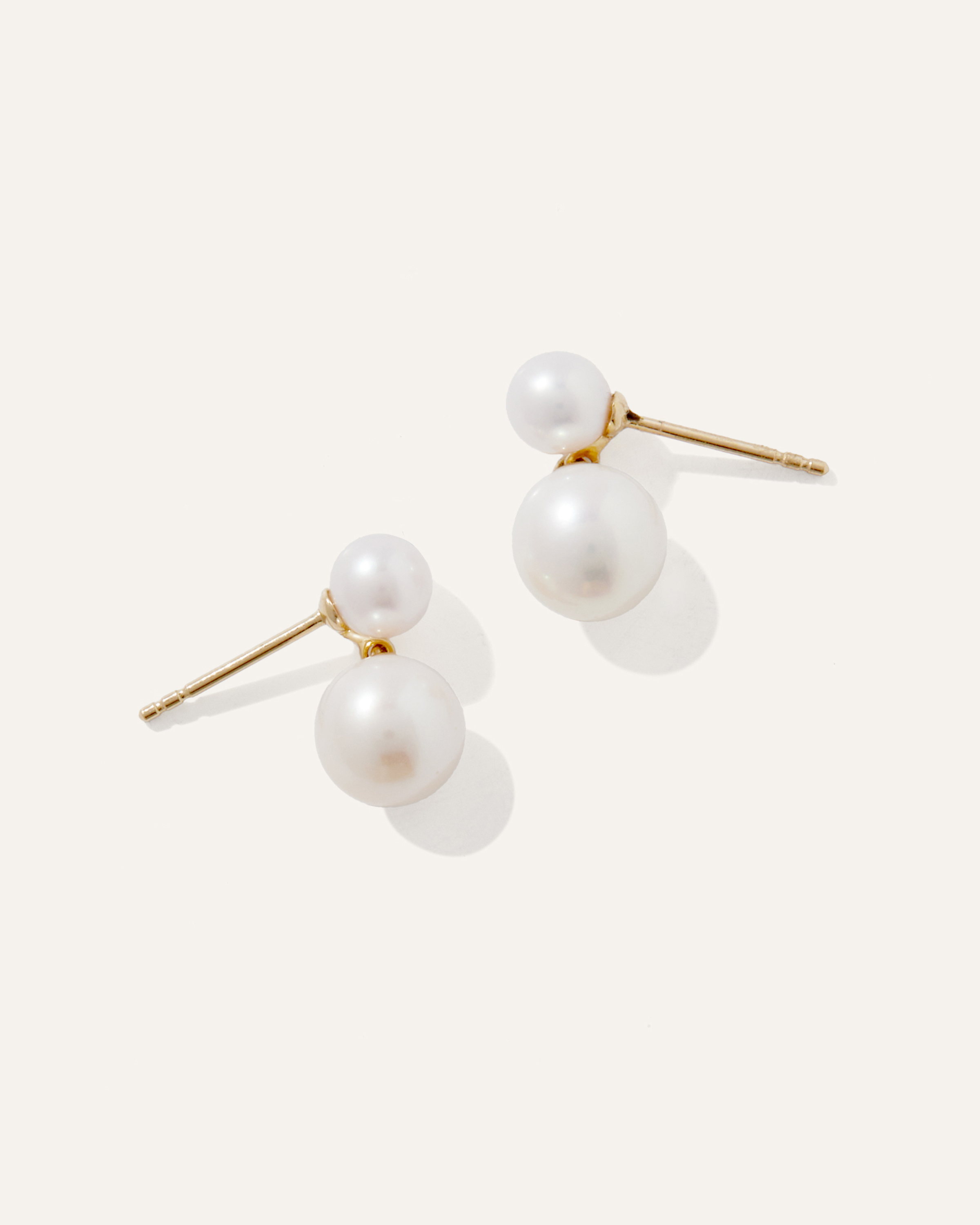 14K Gold Pearl Drop Earrings