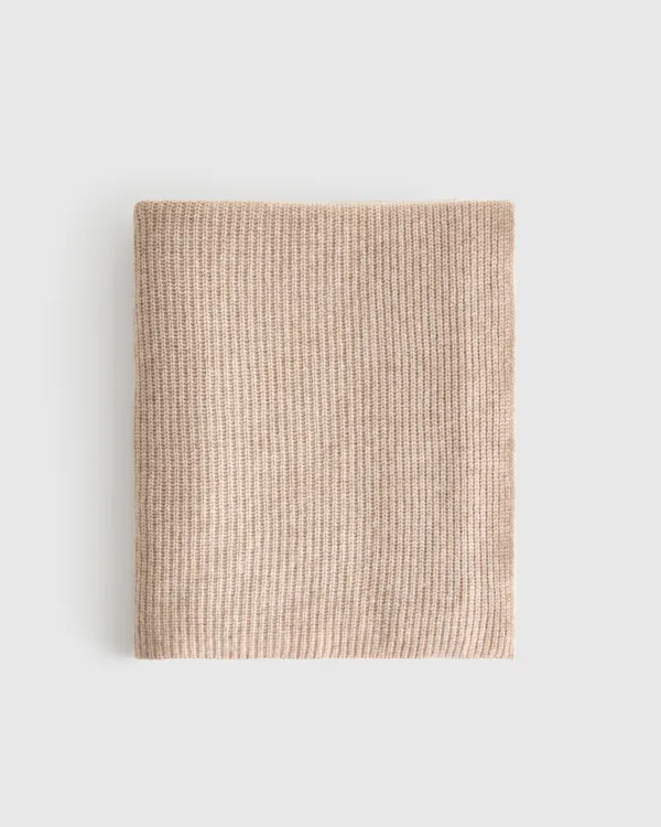 Ribbed Knit Cashmere Throw