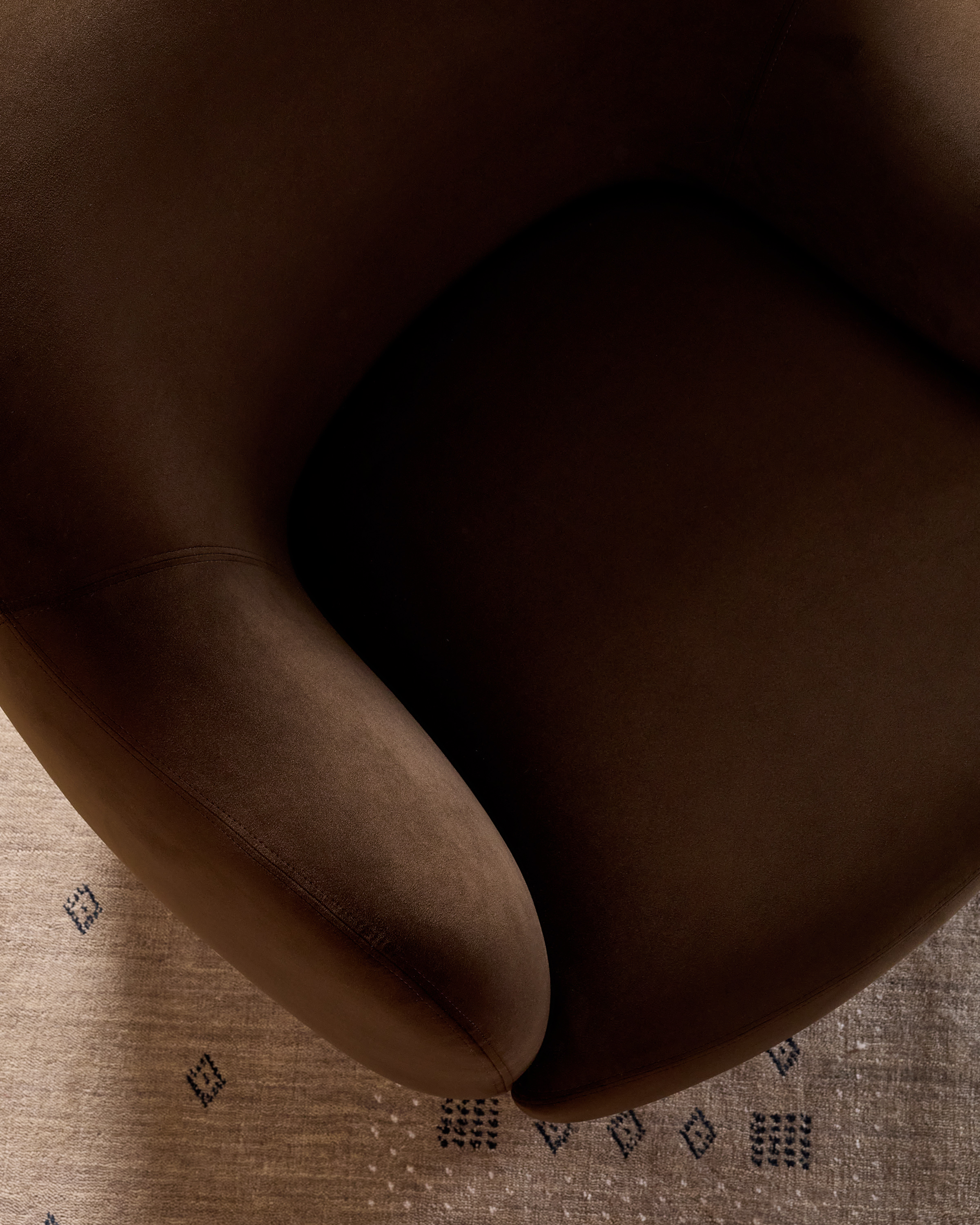 Curved Chunky Arm Swivel Accent Chair - thumbnail 8