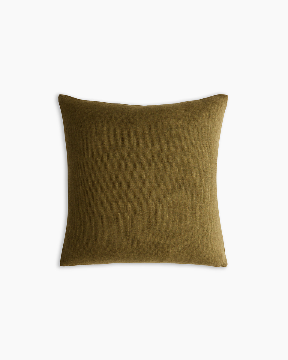Quince Luxe Linen Pillow Cover In Green