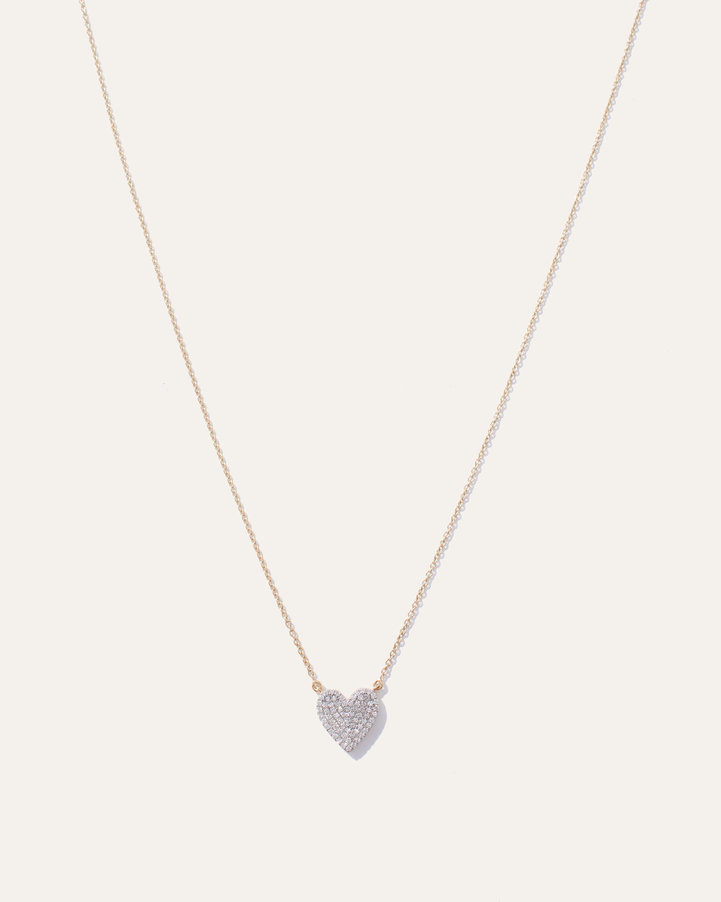 Quince Women's 14k Gold Dainty Diamond Mini Heart Necklace