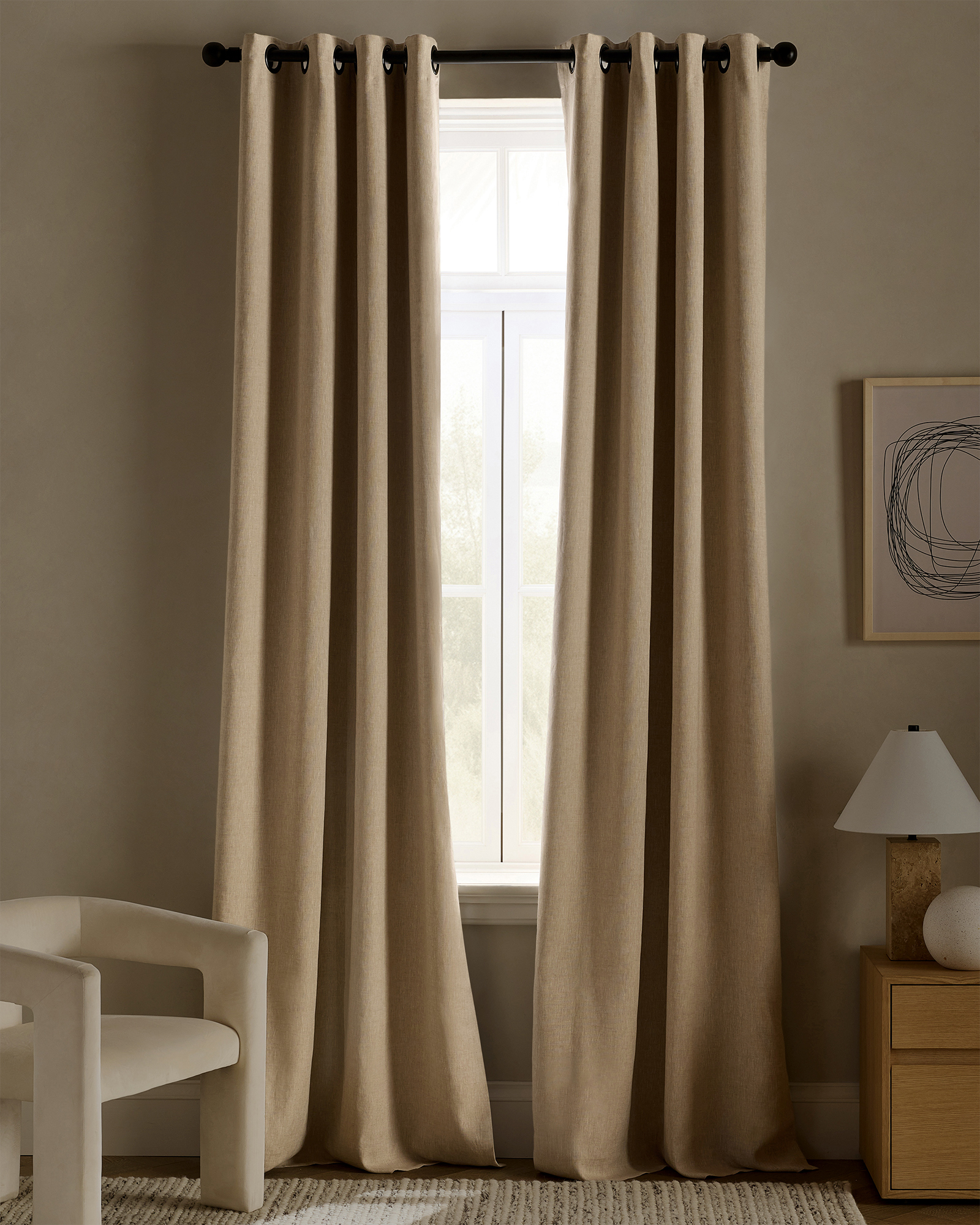 European Linen Grommet True Blackout Curtain by Quince